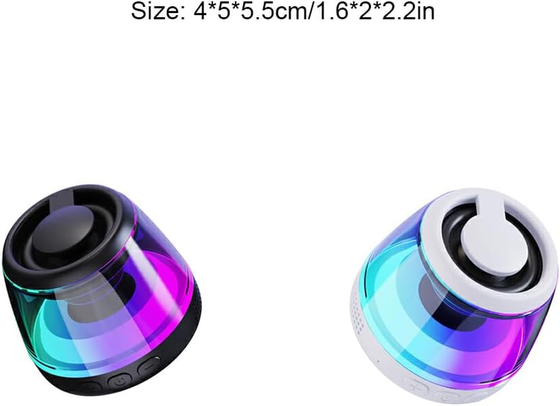 Portable Mini Speaker with Magnetic Suction Function for Home Indoor ABS Pocket Speaker MP3 Player 2. RGB Ambient Light, Black - White image number 4