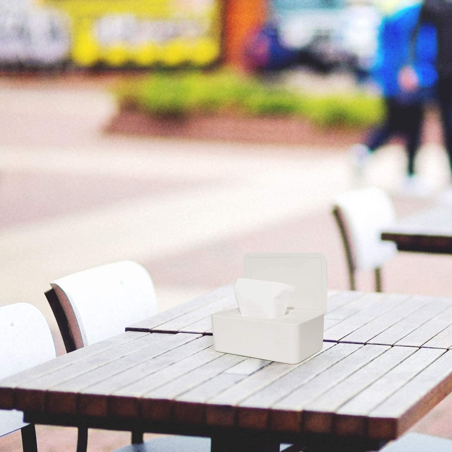 Baby Wipe Dispenser, Baby Wipes Case, Baby Wipe Holder Keeps Diaper Wipes Fresh, Easy Open & Close Wipe Container with Non-Slip Feet - Grey image number 5