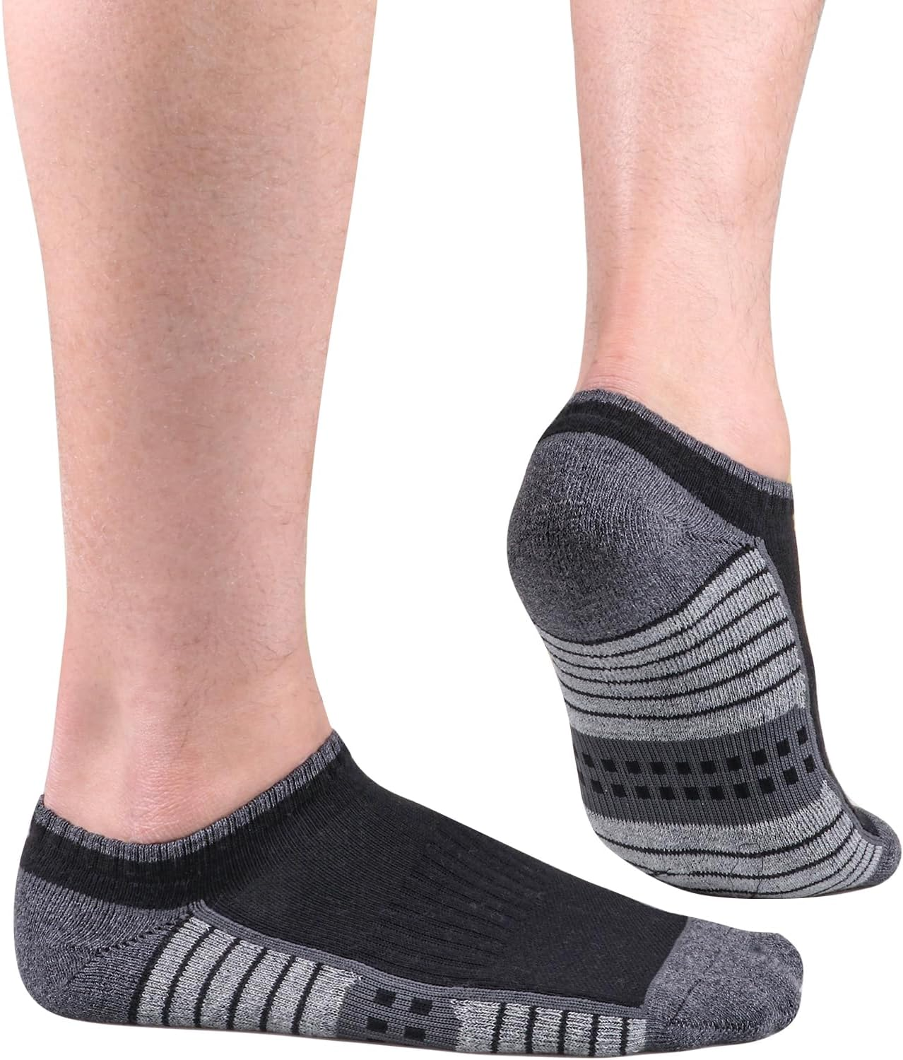 YUEDGE Mens Ankle Socks for Men, Breathable Wicking Cushioned Running Socks Low Cut Gym Atheltic Sports Socks, 5 Pairs/Pack image number 1
