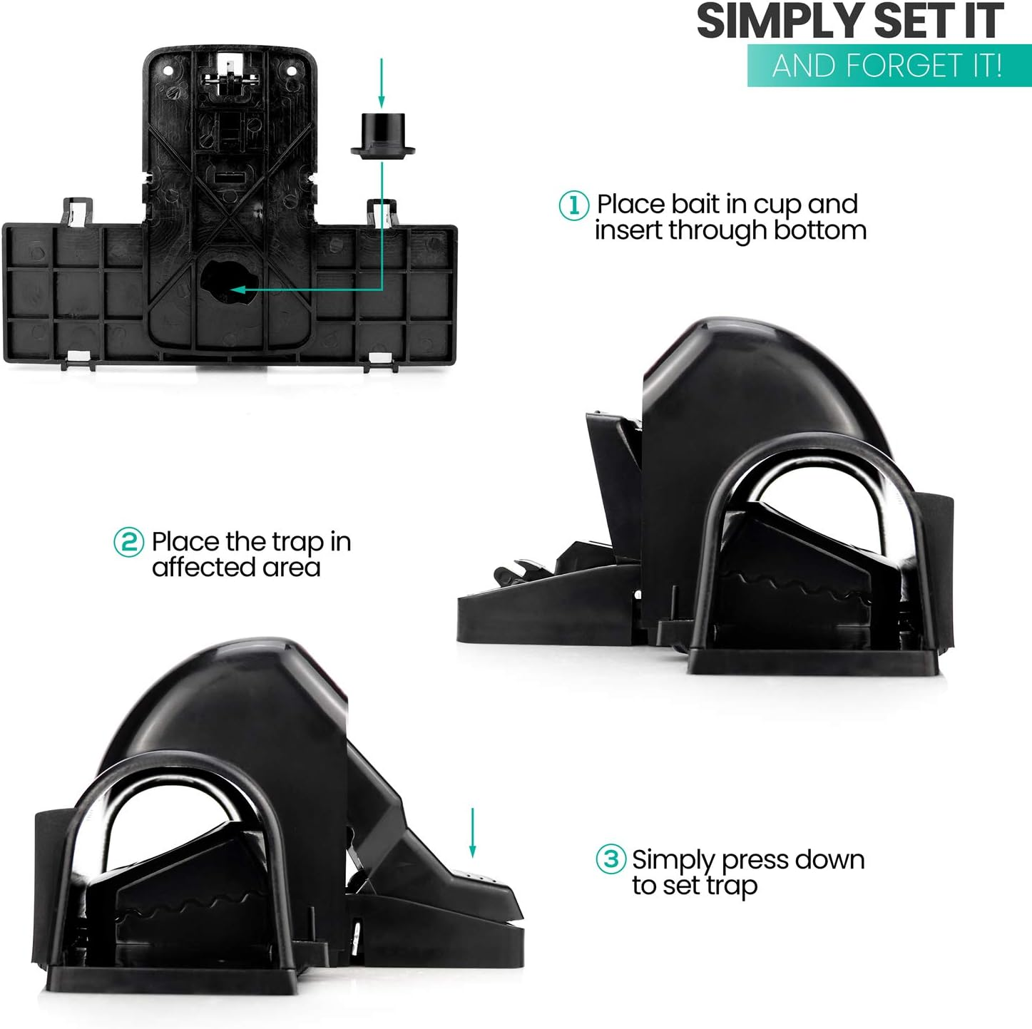 Exuby Pet-Safe & Child-Safe Rat Traps W/Tunnel Design (1-Pack) &ndash; Dual Entry for Better Capture Rate - No Harmful Poison - Prevents Accidental Triggering - Avoid Finger Snapping - Setup in Seconds. image number 5