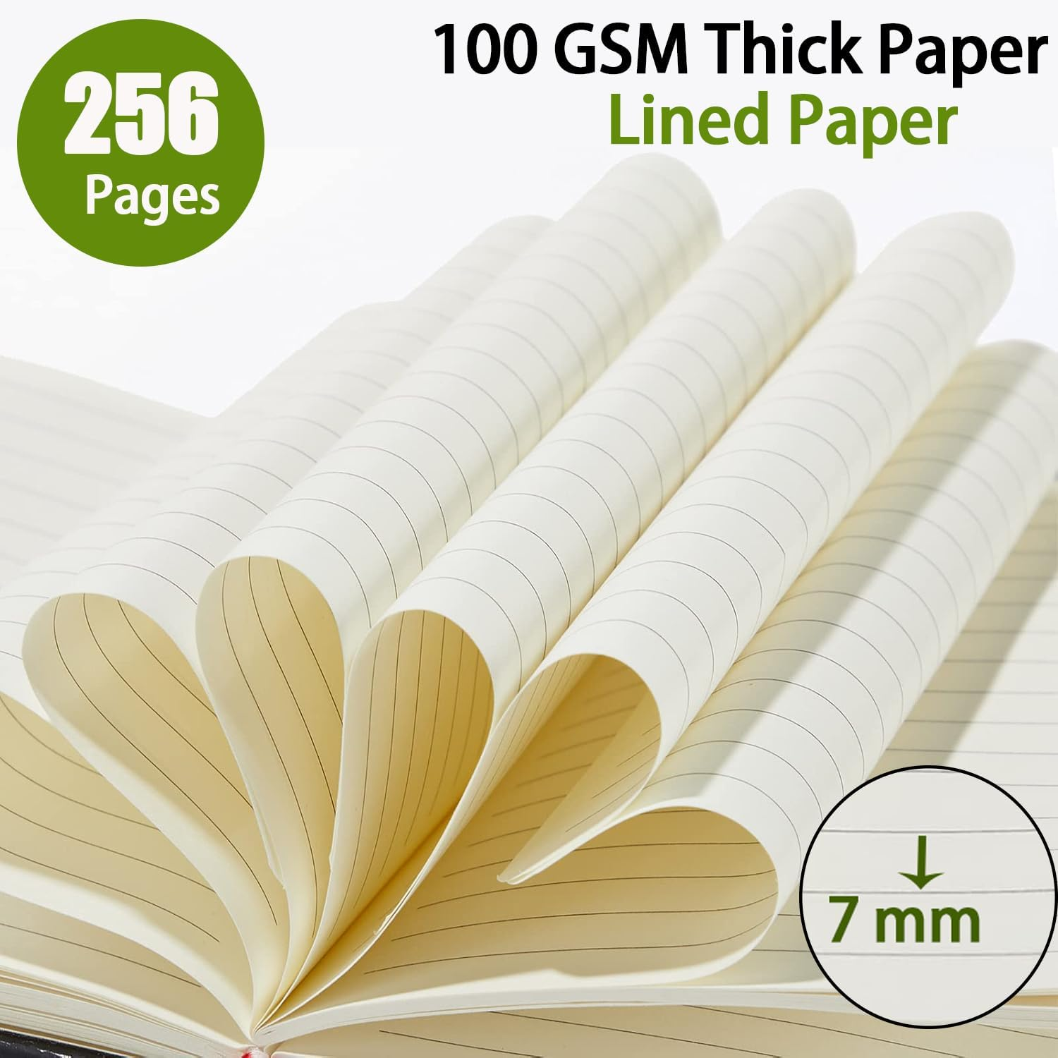 TUNJEJINY Lined Journal Notebook for Women & Men, Hardcover Leather Journal for Writing, A5 College Ruled Notebook for Work & Note Taking, Perfect for Office School Home Supplies, 256 Pages image number 2