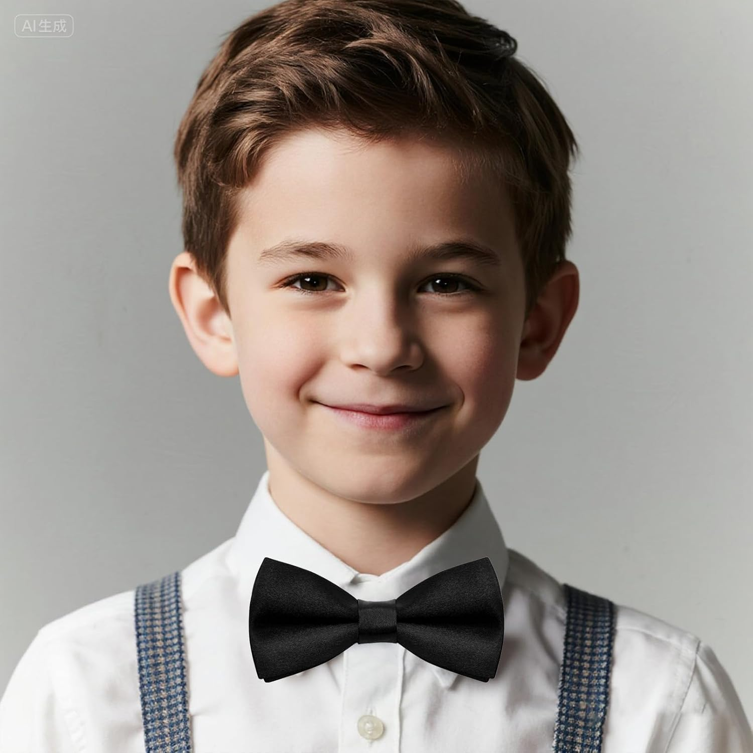 Kids Bow Ties Satin Toddler Bow Tie Adjustable Kids Solid Color Bowties for Boys School Wedding Party