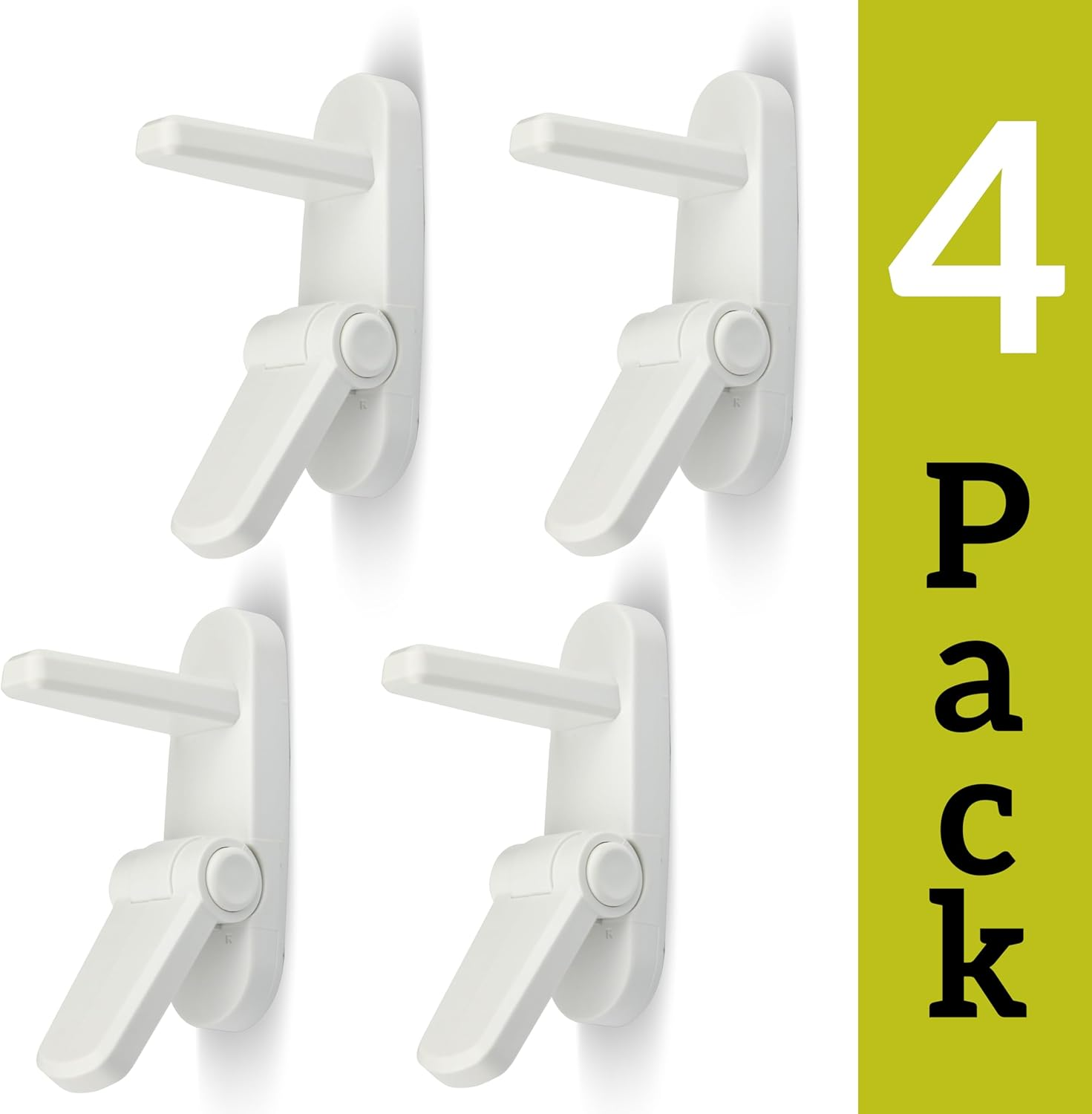 Improved Childproof Door Lever Lock 4-Pack Prevents Toddlers from Opening Doors. Easy One Hand Operation for Adults. Durable ABS with 3M Adhesive Backing. Simple Install, No Tools Needed (White, 4) image number 5