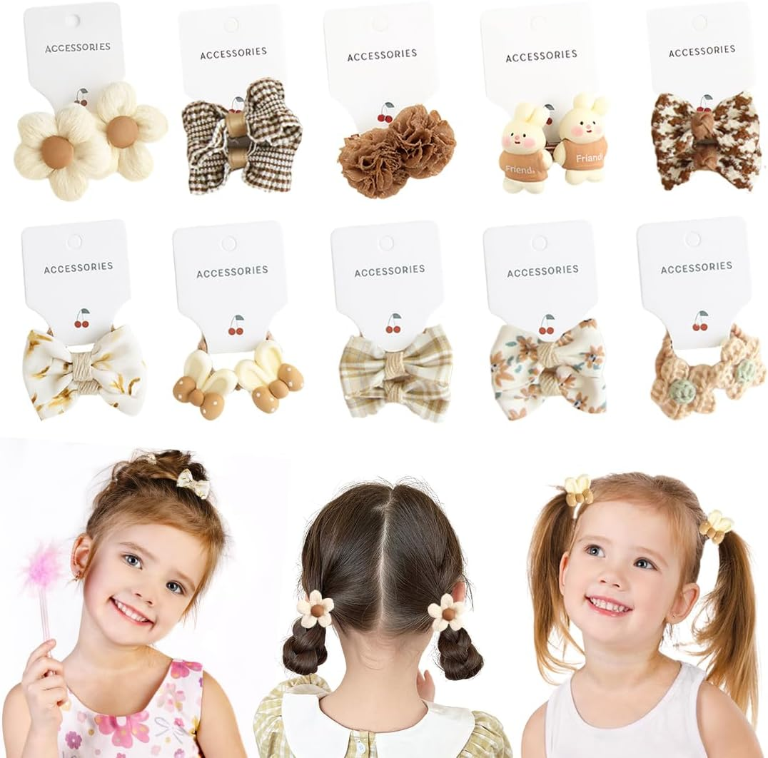 JYNXOR Pack of 20 Cute Baby Hair Bobbles, Colourful, Elastic Hair Band, Girls, Flower Hair Accessories, Braid Elastics, Hair Bands, Ponytail Hair Accessories, for Small Children image number 2
