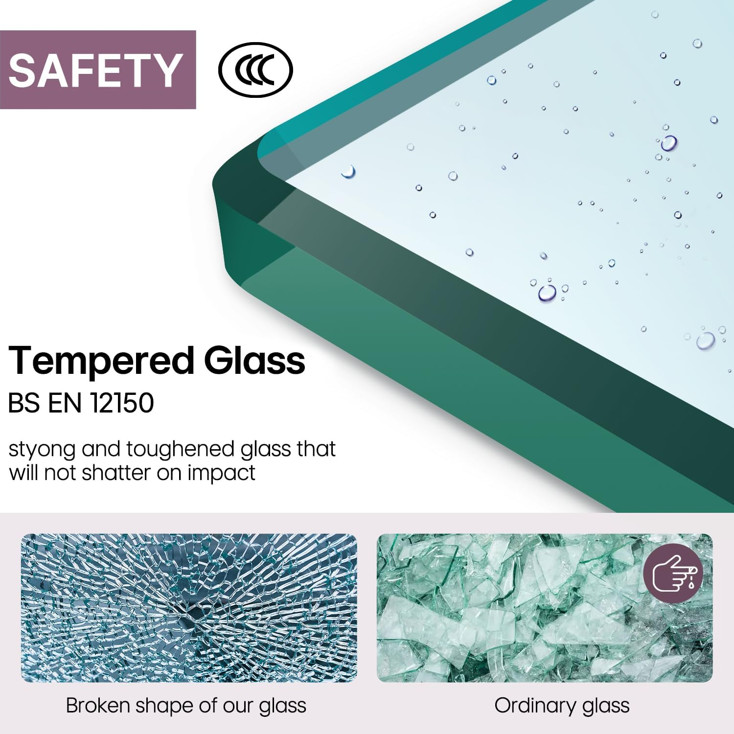 ELEGANT Sliding Shower Enclosure, Black Framed Shower Screen, 5Mm Tempered Glass, Sliding Shower Door with Side Glass Panel, No Base and Waste Outlet, 1000X760X1900Mm - 1000X860Mm image number 2