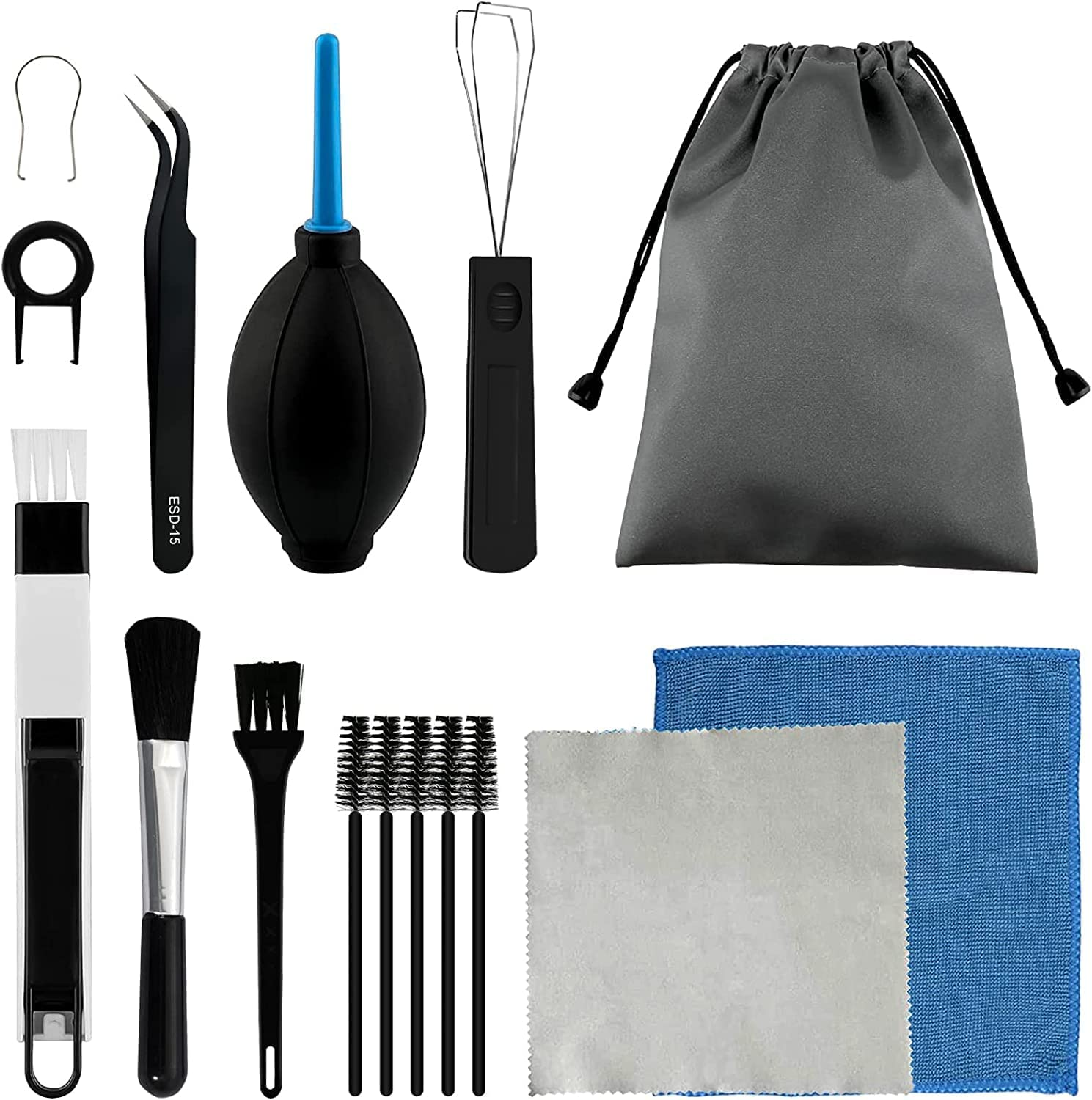 Keyboard Cleaner Kit, Laptop Computer Mechanical Keyboard Cleaning Kit,Anti-Static Brush,Small Cleaning Brush, Cleaning Kit Compatible Laptop/Pc/Computer/Keyboard/Laptop/Camera/Phone/Earbud
