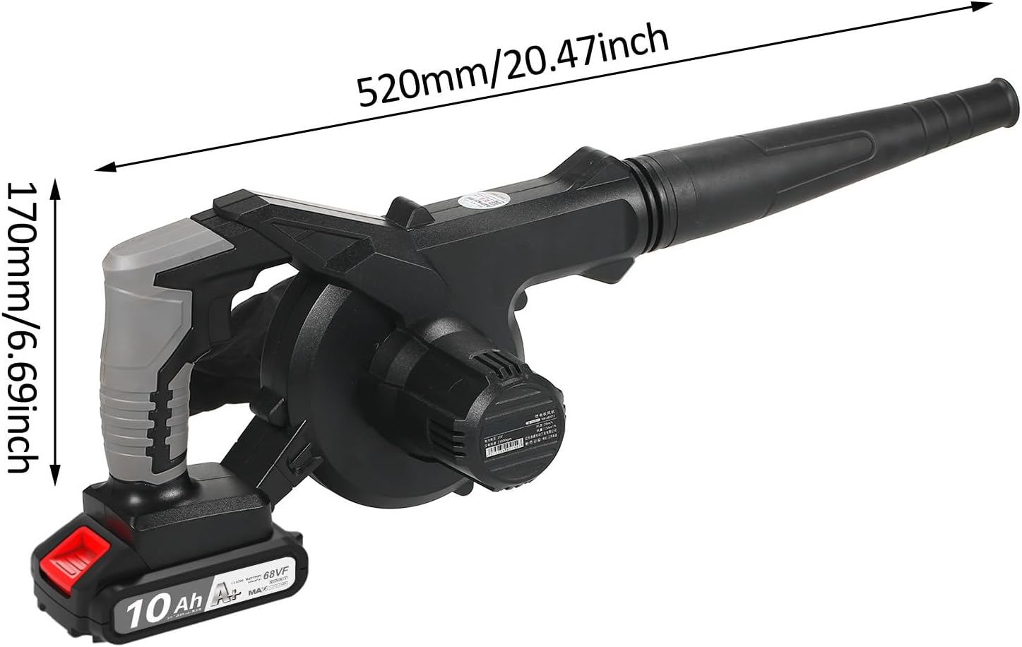 Mingzhe 21V Lightweight Battery Powered Leaf Blowers for Patio, Yard, Sidewalk,Small Leaf Blower，2-In-1 Blower & Vacuum Cleaner Wi Infinite Speed Control Switch