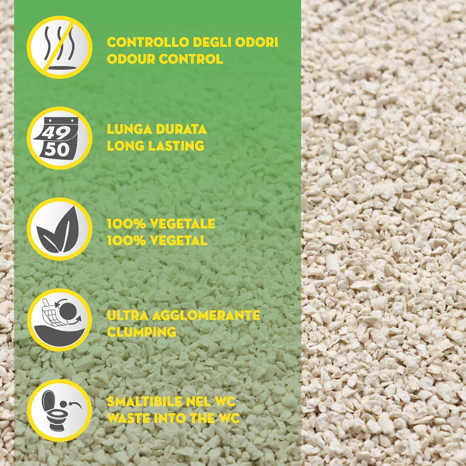 Croci Tofu Clean 10L Te Verde &ndash; Clumping Cat Litter Box Scented with Green Fragrance, Biodegradable in the Toilet, 100% Vegetable, Long-Lasting Odour Proof Sand image number 3