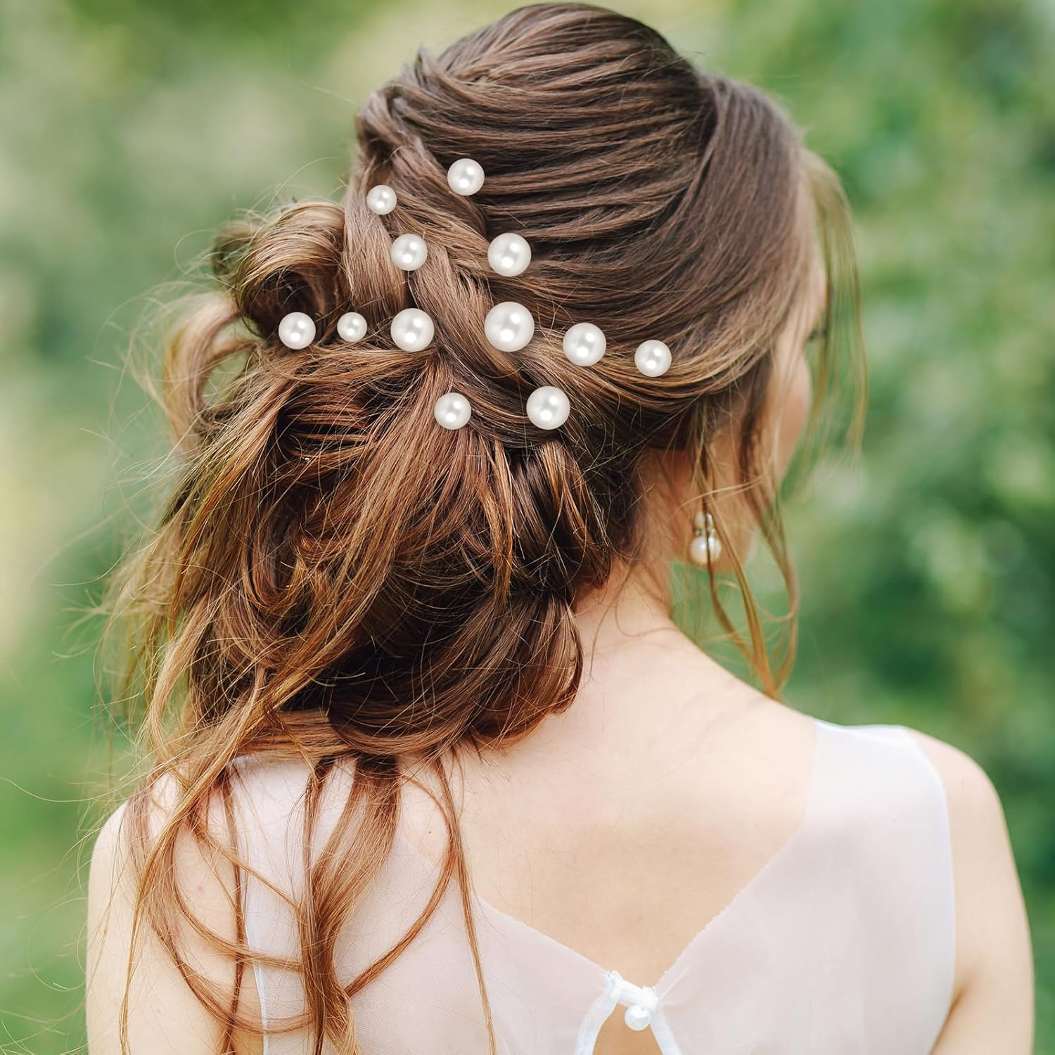 YBEATY 32 Pieces Wedding Hair Pins with Beads for Brides U Shape Bridal Hair Pins Rhinestone Hairpins Silver Hair Accessories White Pearls Hair Accessories for Brides Bridesmaids Women Styling Silver