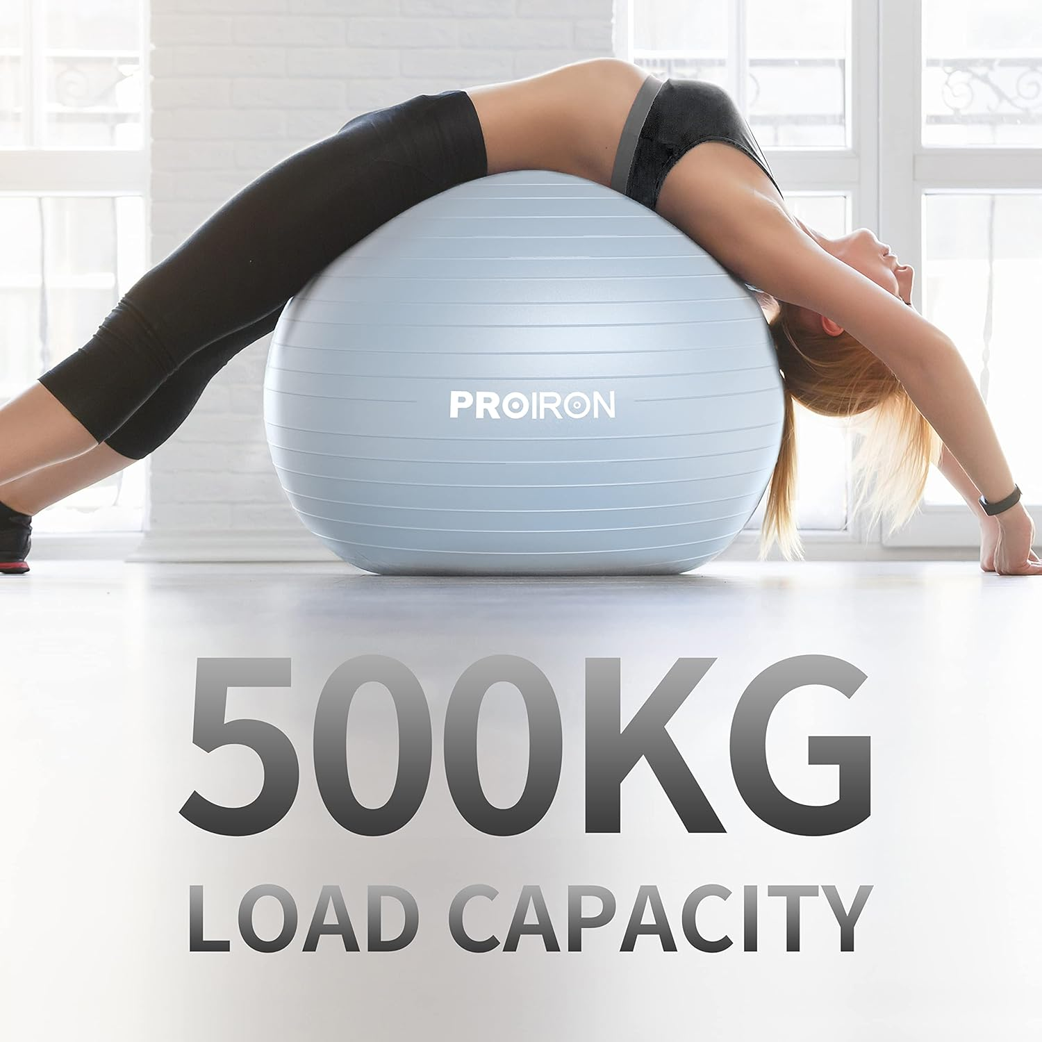 PROIRON Exercise Ball Anti-Burst Yoga Ball Chair with Quick Pump Slip Resistant Gym Ball Supports 500KG Balance Ball for Pilates Yoga Birthing Pregnancy Stability Gym Workout Training image number 5