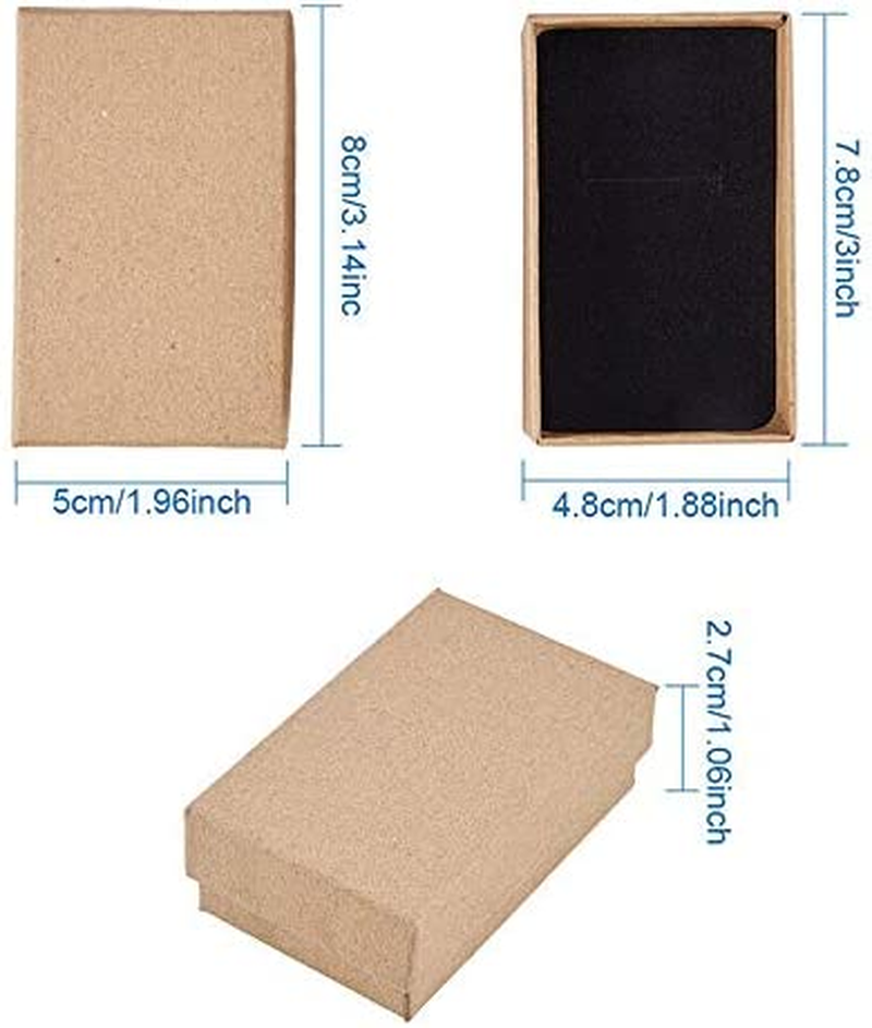 24PCS Kraft Paper Box Small Kraft Paper Jewelry Box Handmade Cardboard Packing Box Wedding Decorations image number 1