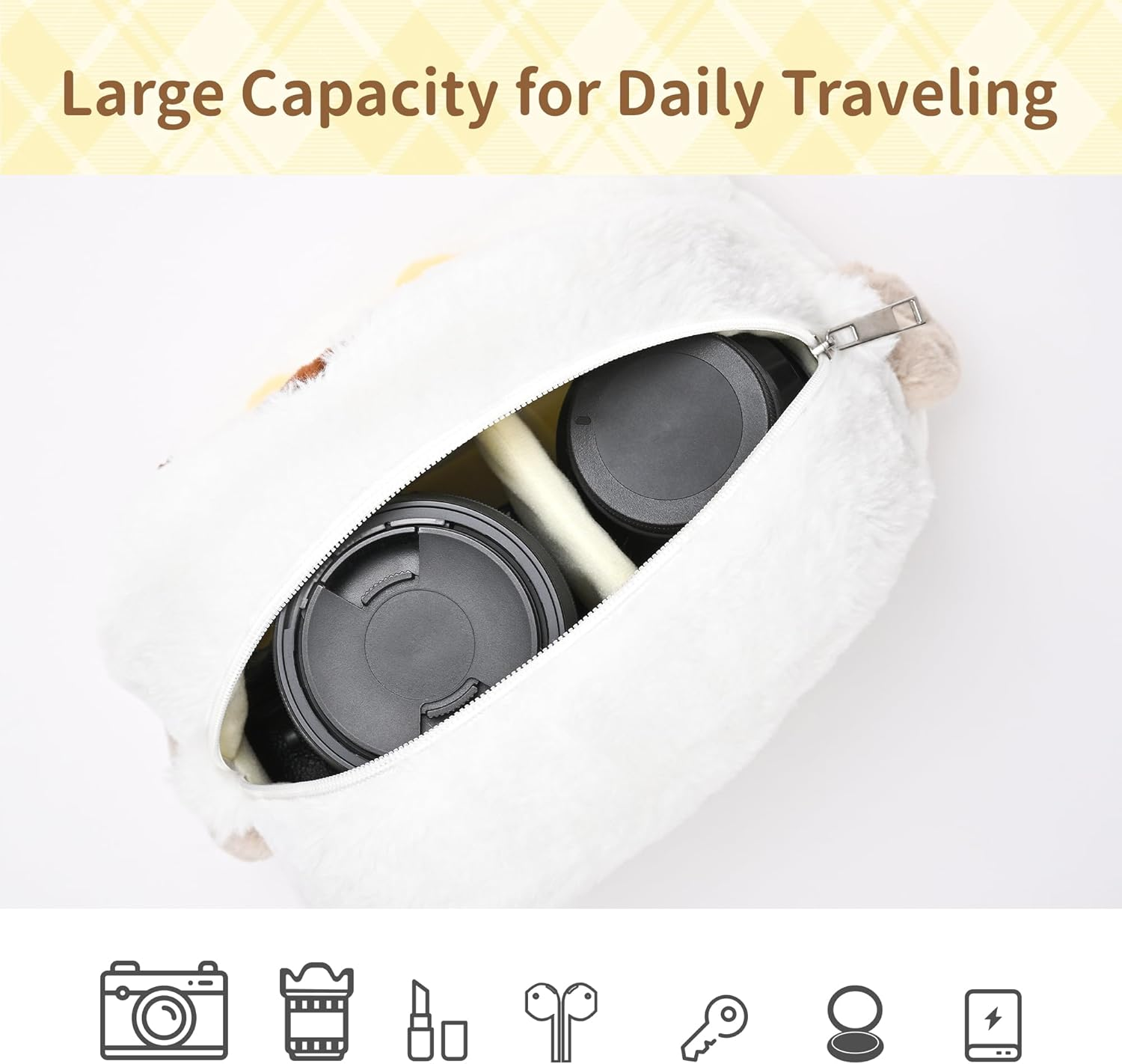 Kuitmor Camera Bag,Plush Crossbody Camera Case,Dslr/Slr/Mirrorless Camera Shoulder Bag for Photographers Compatible with Fujifilm/Canon/Sony - BDG image number 3