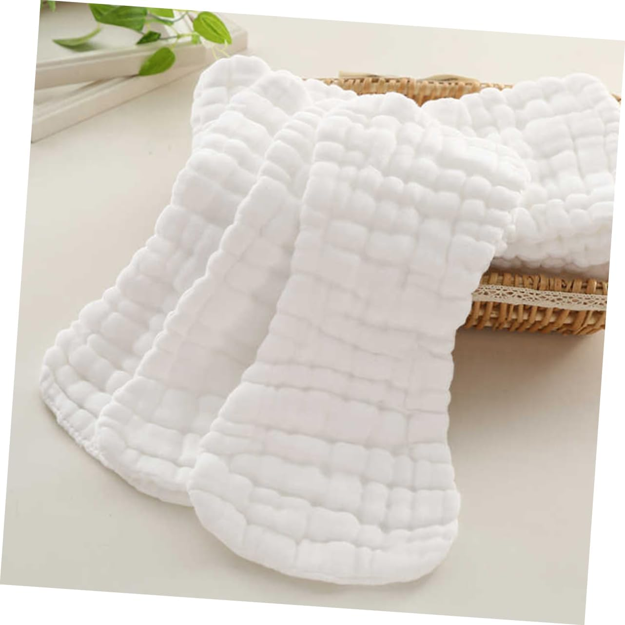 Vaguelly Pure Cotton Nappies Baby Diaper for Newborns Reusable Cotton Infant Diapers L Size 46X17Cm Water Absorption 5Pcs Set Suitable for 0-2 Years Old image number 6