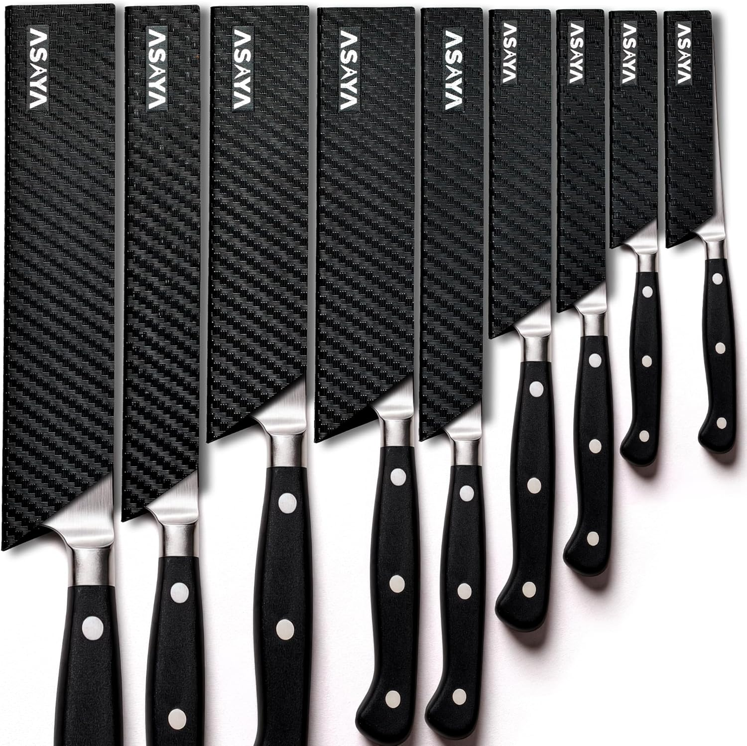 Professional Knife Edge Guards - Universal Blade Covers - Extra Strength, ABS Plastic and Bpa-Free Felt Lining, Non-Toxic and Food Safe - Knives Not Included (9Pcs) image number 6