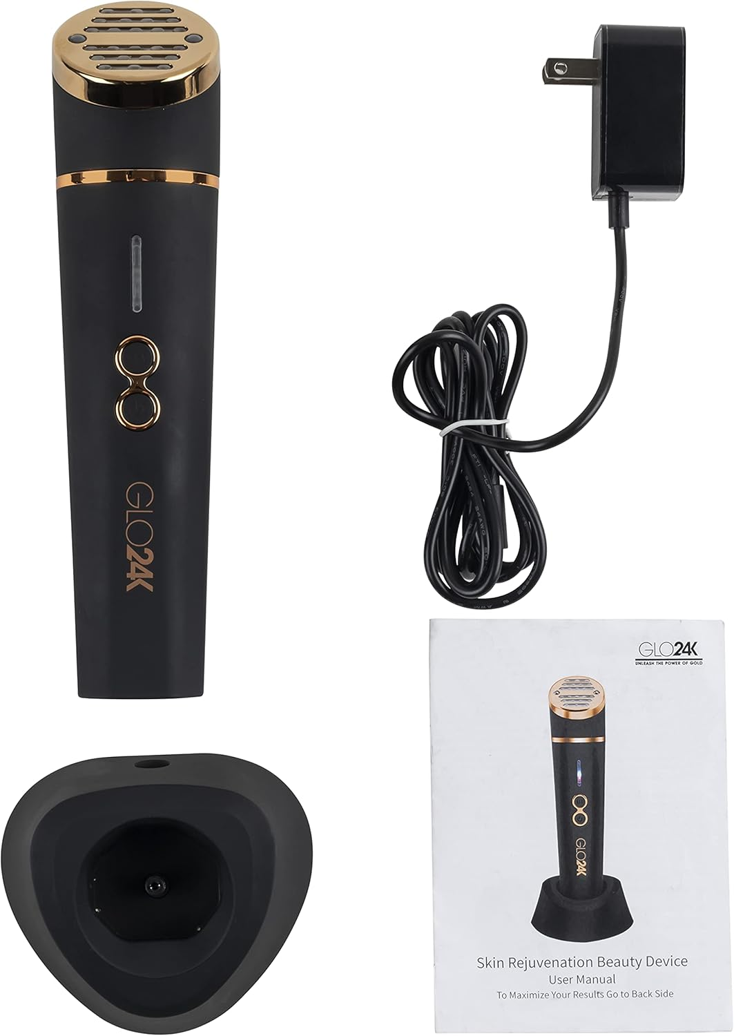 GLO24K UNLEASH the POWER of GOLD Beauty Device for the Face. LED, Thermal, Vibration Technologies. Facial Machine image number 1