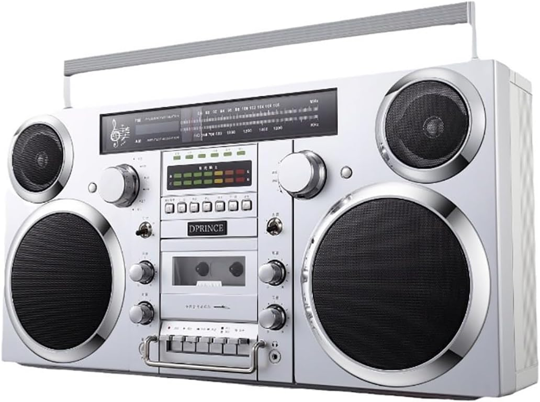 Retro Tape Player, Vintage Cassette Boombox with Hi-Fi Speaker, Cd/Usb/Cassette/Bluetooth/Aux, Bluetooth Connection, Headphone Jack, Old-Fashioned Recorder for Home, Beach image number 4
