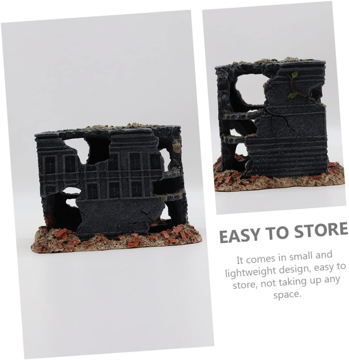 Parliky Imitated Tank Adornment Decorative Aquarium Decor Vivid Old House Ornament for Fish Tank Stable Base Hideout for Minnows for Aquatic Environments and Festivals image number 5