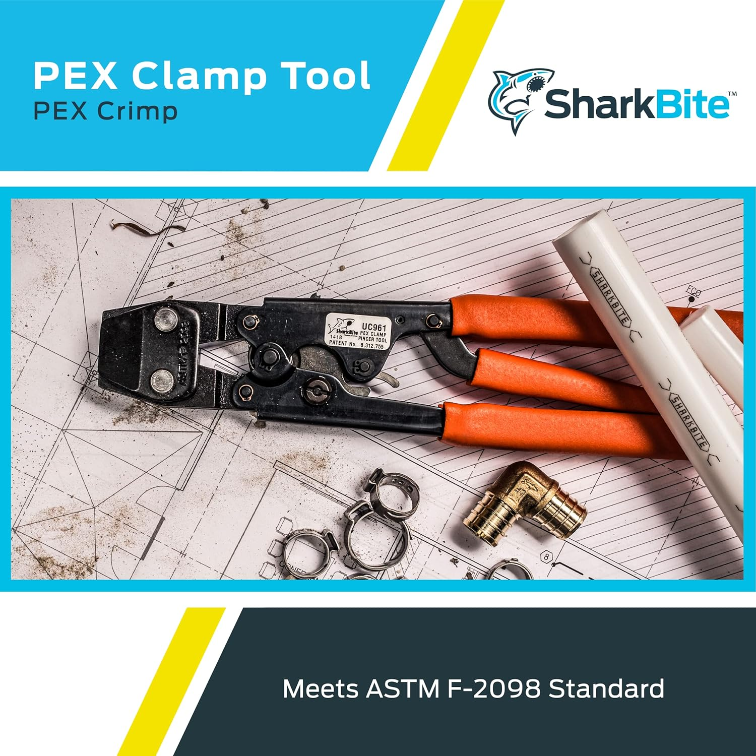 Sharkbite UC961 Pex Clamp Tool, 3/8-Inch, 1/2-Inch, 3/4-Inch and 1-Inch image number 5