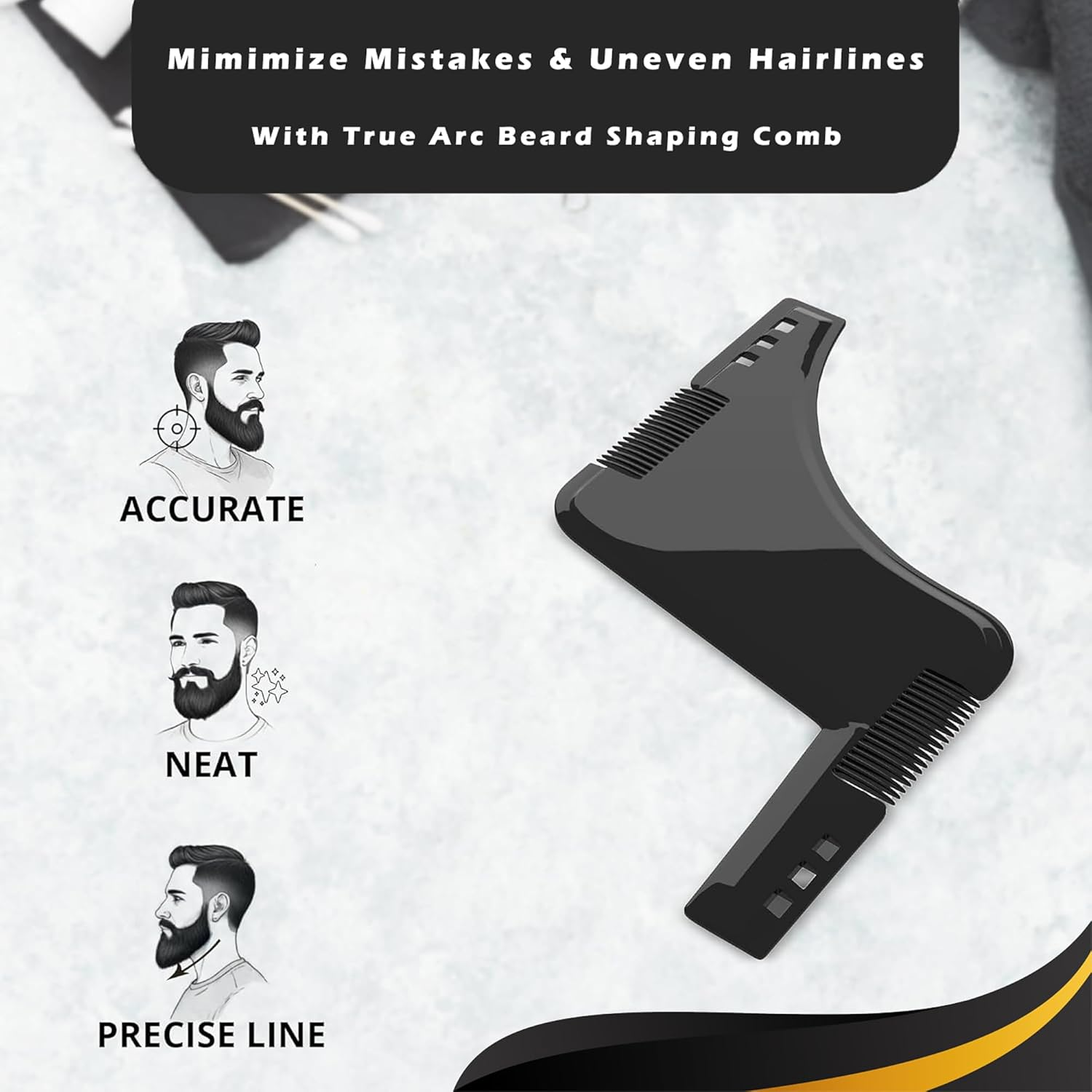 True Arc Beard Bib Apron, Hair Catcher for Men Shaving & Trimming Non-Stick Waterproof Beard Cape Grooming Cloth with 3 Suction Cups, Shaping Tool & a Gift Box image number 1