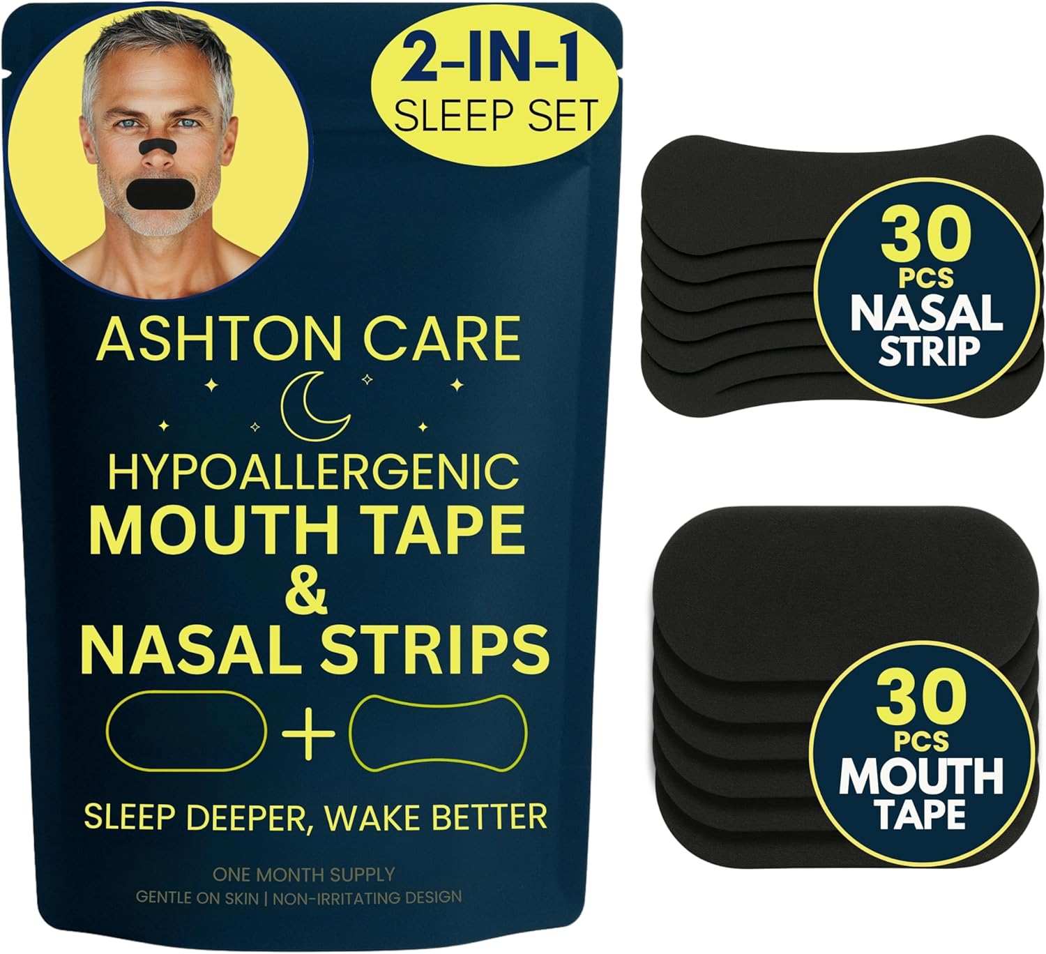 Ashton Care 30 Mouth Tapes + 30 Nasal Strips &ndash; Finally Snore Less and Sleep Better | 60 Pcs Total Sleep Aid Set to Reduce Snoring, Feel Rested and Wake Refreshed | Trusted Sleep Solution image number 6