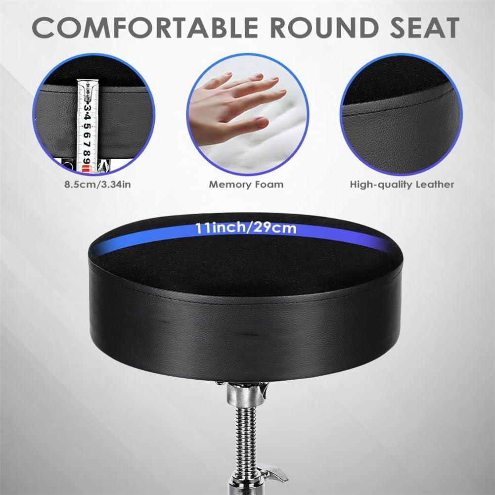 Drum Throne Drum Stool, Adjustable Height Padded Seat with Drum Sticks Anti-Slip Feet Drum Chair for Adults Kids Drummers image number 1