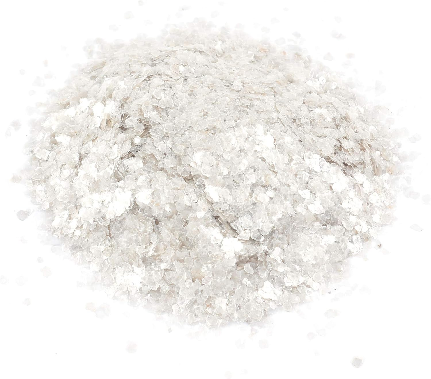 Shiny Stone Crushed Magical Natural Mica Flakes Flitter for Resin Painting Arts and Crafts,Nail Art,Diy Decoration Leaf Multi-Use 2-4Mm(6-10 Mesh) (Snow White)