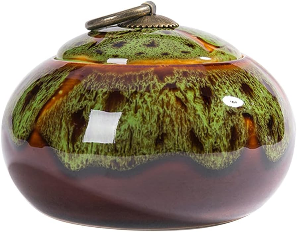 Ceramic Storage Jars, Exquisite Glaze Food Canisters for Kitchen Spice Storage,Tea Caddy Storage,Coffee Jar,Condiment Jar with Seald Lid (Red B)