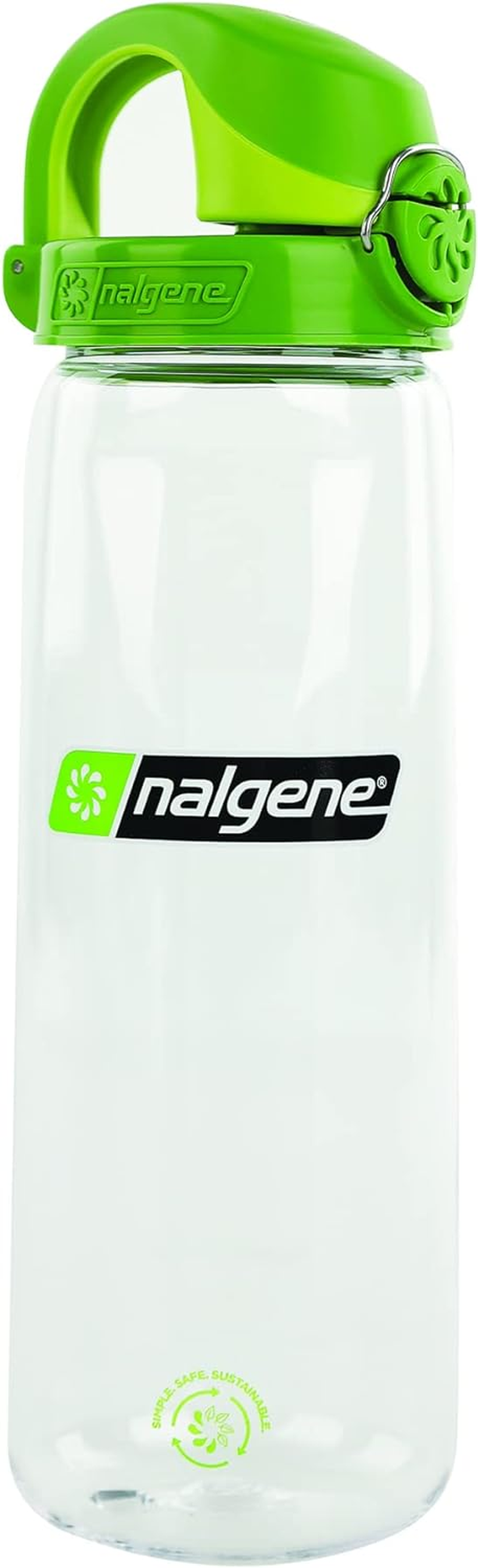 Nalgene Sustain Tritan Bpa-Free on the Fly Water Bottle Made with Material Derived from 50% Plastic Waste (Using ISCC Certified Mass Balance), 24 OZ, Clear with Sprout