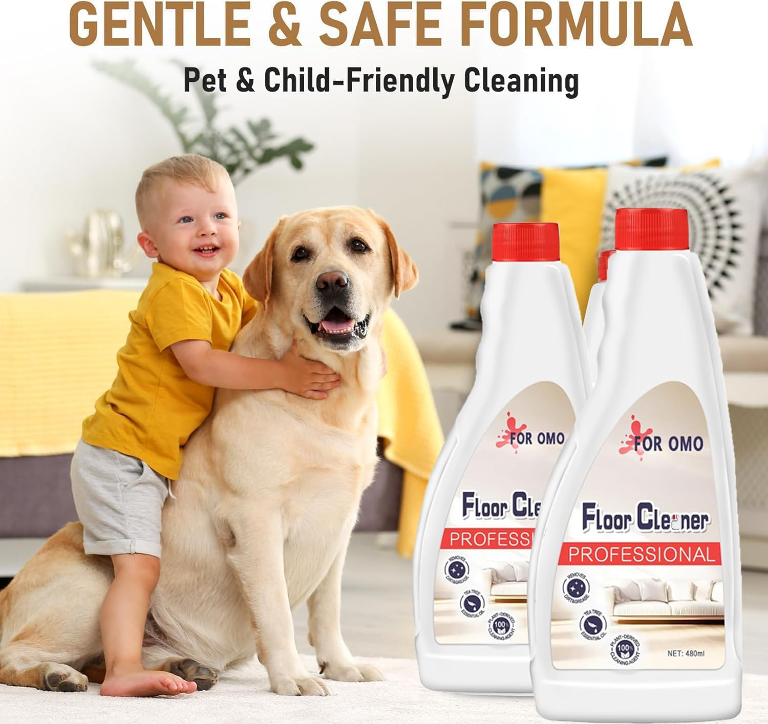 Floor Cleaning Solution, 3-Pack 480Ml, Eco-Safe, Compatible with All Roborock Mopping Robots (S7, S8, Qrevo, Q7, Q8 Series), Pet & Kid Friendly, Stain-Busting & Fresh-Scented image number 3