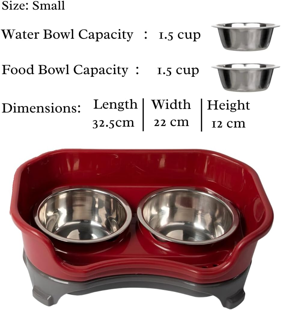 Pet Bowls, Mess-Proof, Elevated, No Spill, Non-Tip, Pet Accessary, Raised Stainless Steel Food & Water Pet Bowls,Stand Feeder Set for Cats and Puppy image number 4