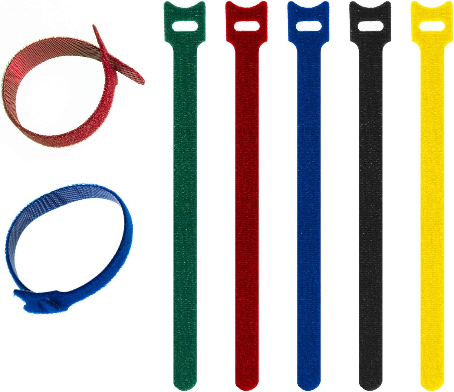 BEADNOVA Wire Organizer Cord Reusable Cable Ties Adjustable Rope Holder (8 Inches, 60 Pieces, Black)