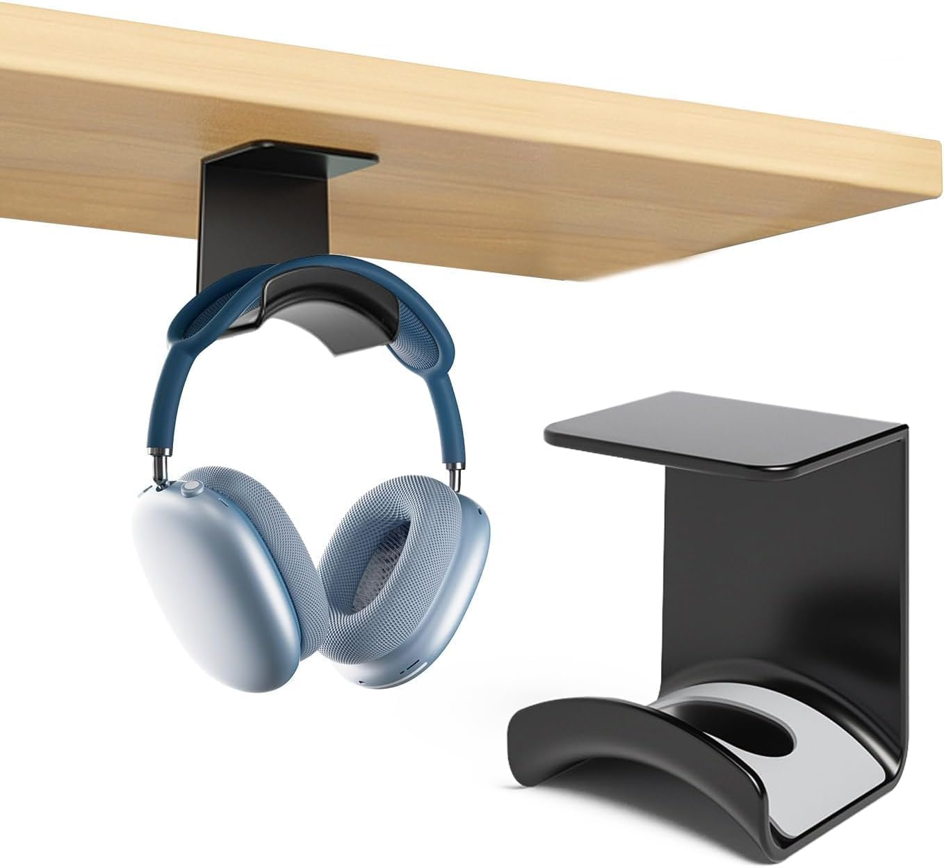 3Pcs Headphone Stand Hanger &ndash; Headset Hanger Hook Desk Mount with Strong Adhesive, Space-Saving, under Desk Headset Wall Mount Holder for Most Headphone, Cables