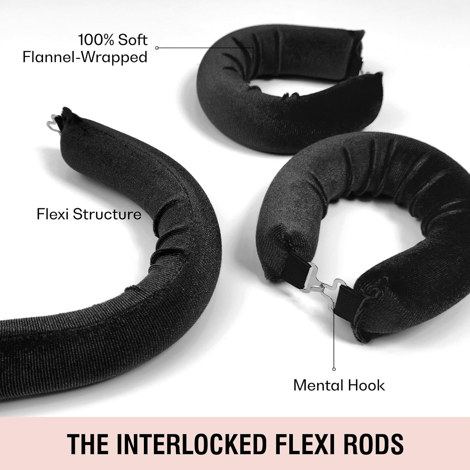 BLINKEEN Heatless Overnight Hair Curling Set with Scarf, Velvet Rods with Hook, No Heat Curlers All Hair Types, Jumbo Hair Rollers for Blowout Hair image number 3