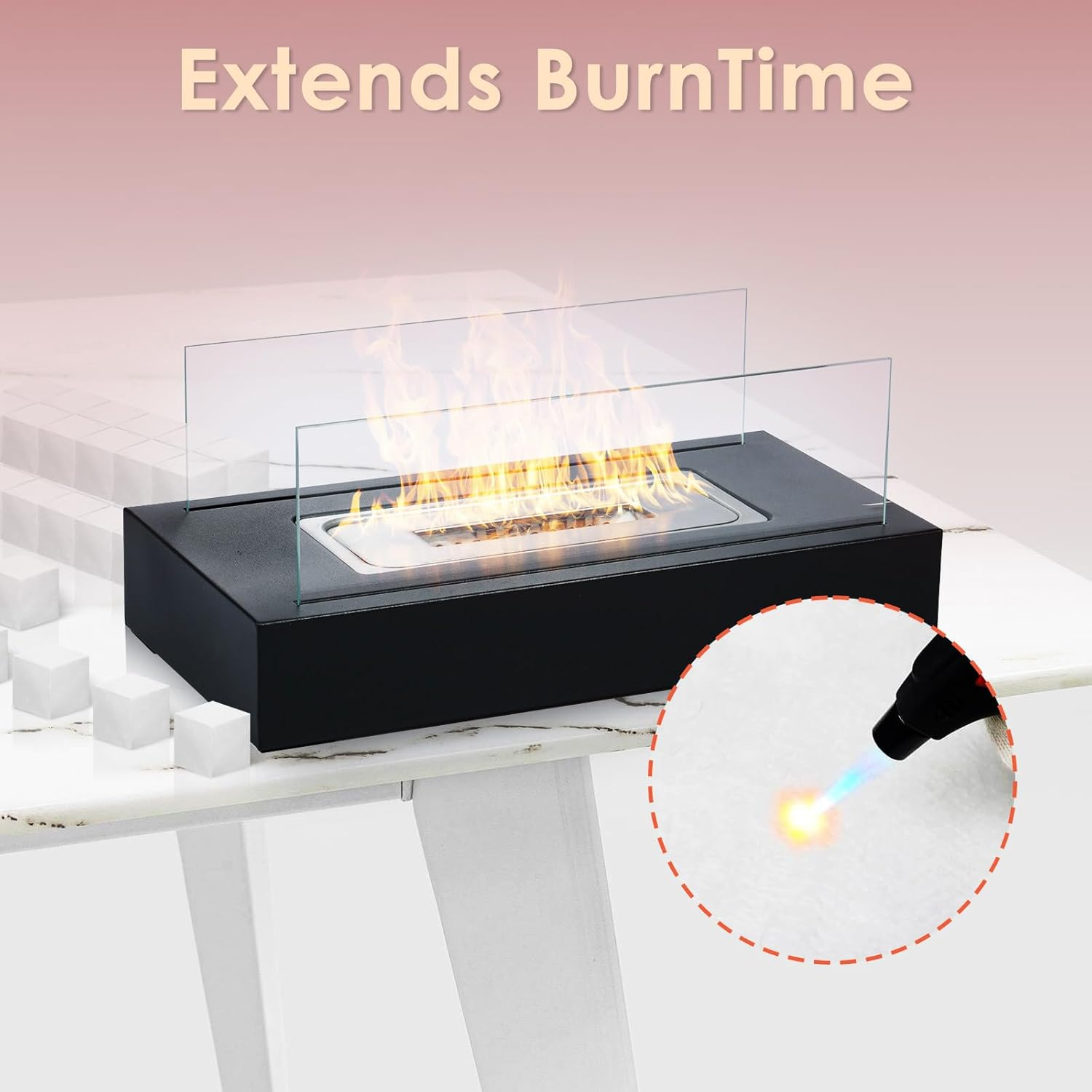 48Pcs Tabletop Fire Pit Temperature Resistant Ceramic Wool Wick Ceramic Wool Wick Sponge Extend Burning Time Table Top Firepit Cotton for Firepit Bioethanol Fireplaces image number 6