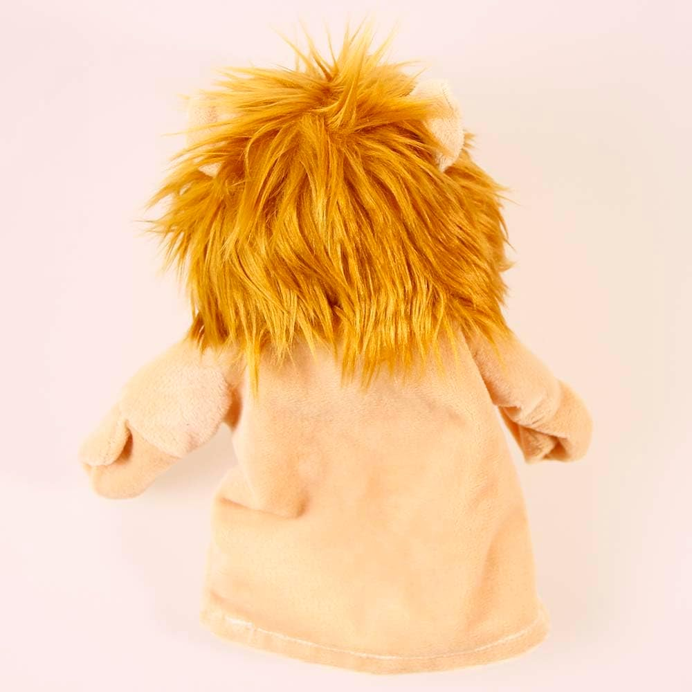 Lion Hand Puppet for Kids - Farm Animals Finger Puppets, Plush Soft Toy with Movable Mouth - Little Yellow Duck image number 3