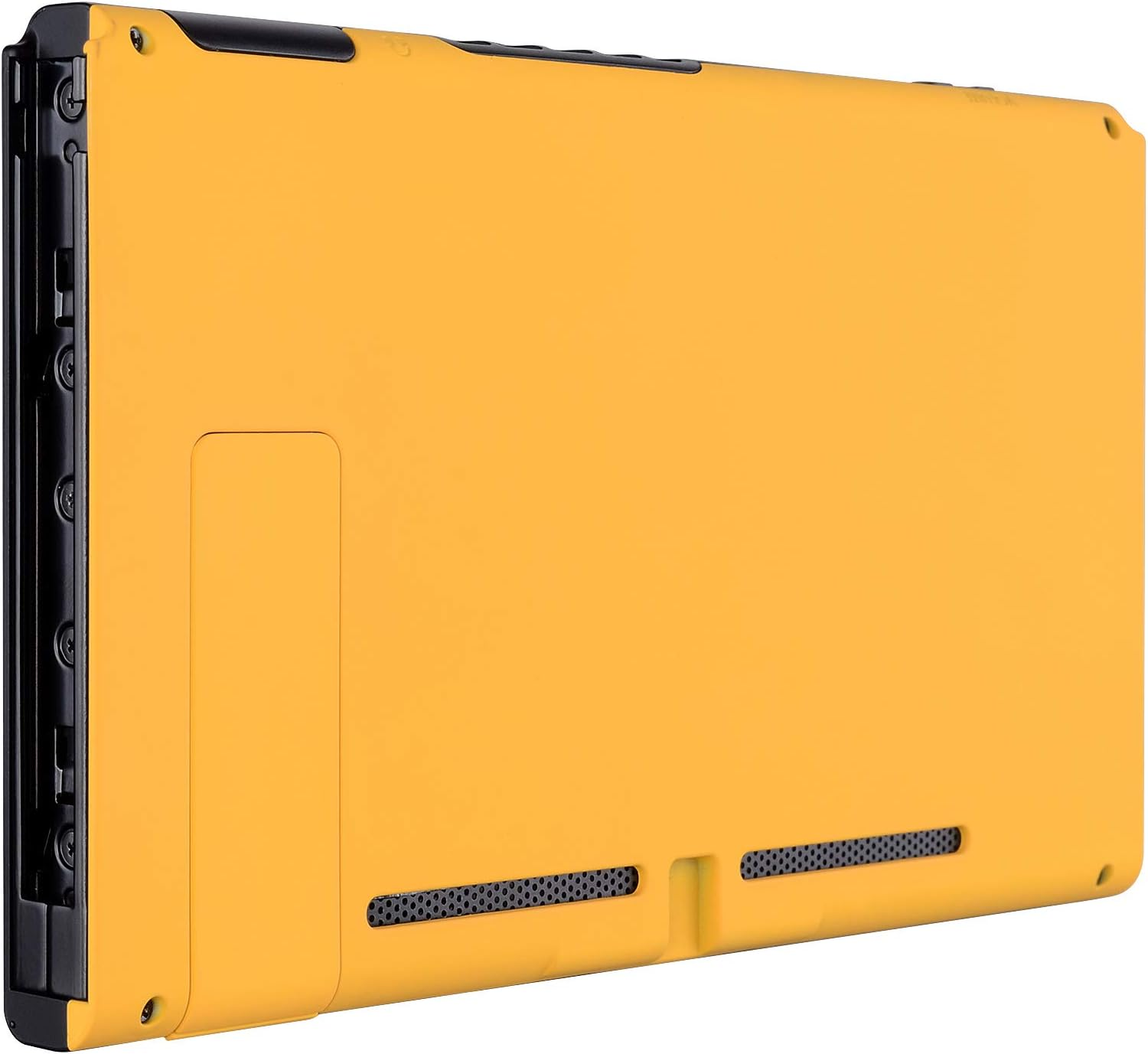 Extremerate Soft Touch Grip Black Console Back Plate DIY Replacement Housing Shell Case for Nintendo Switch Console with Kickstand &ndash; Joycon Shell NOT Included