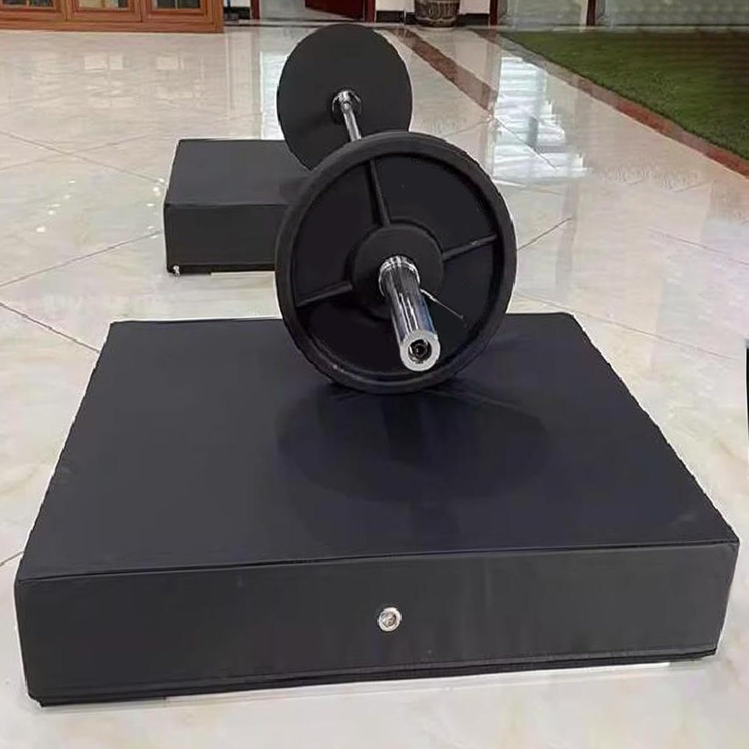 Kibcslic 2 Weightlifting Fall Protection Mats, Barbell Deadlift Mats, Compact 50 X 50 X 15 Cm (20 X 20 X 6 Inches), Weightlifting Drop Mats for Fitness image number 3