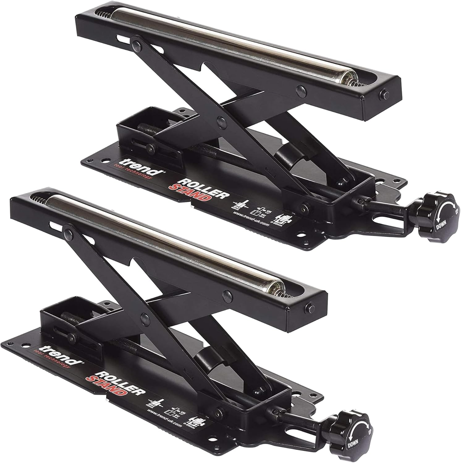 Trend Set of 2 Adjustable Miter Saw Roller Stand, 140 Lbs Capacity and Height Adjustment from 2 Inches to 6.3 Inches, R/STAND/A/2 image number 1