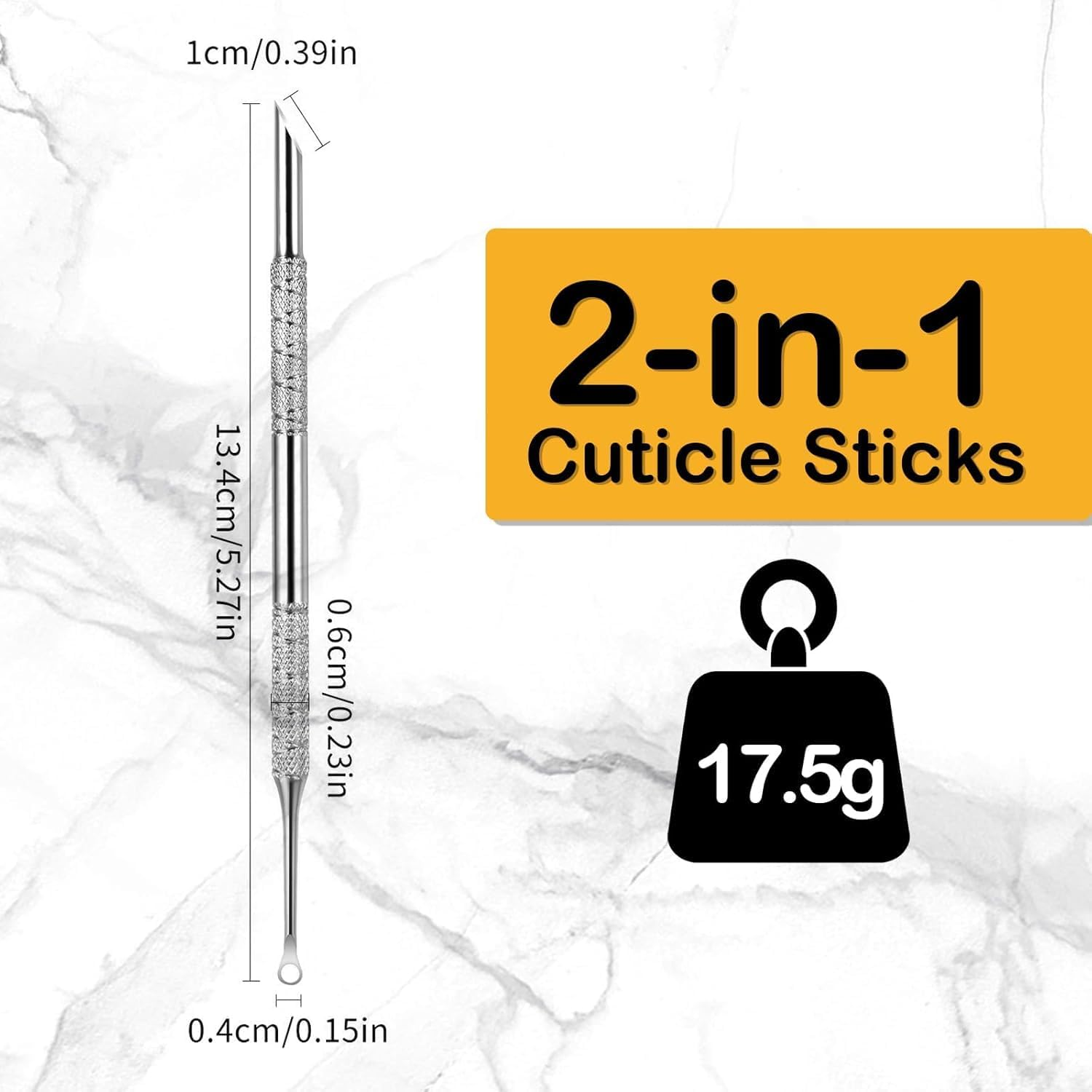 Fokmuaex 2-In-1 Professional Stainless Steel Cuticle Pusher & Remover - Dual-Ended Manicure Tool with Loop + Beveled Head for Home Salon Nail Care, Cuticle Trimmer & Grooming Kit image number 4