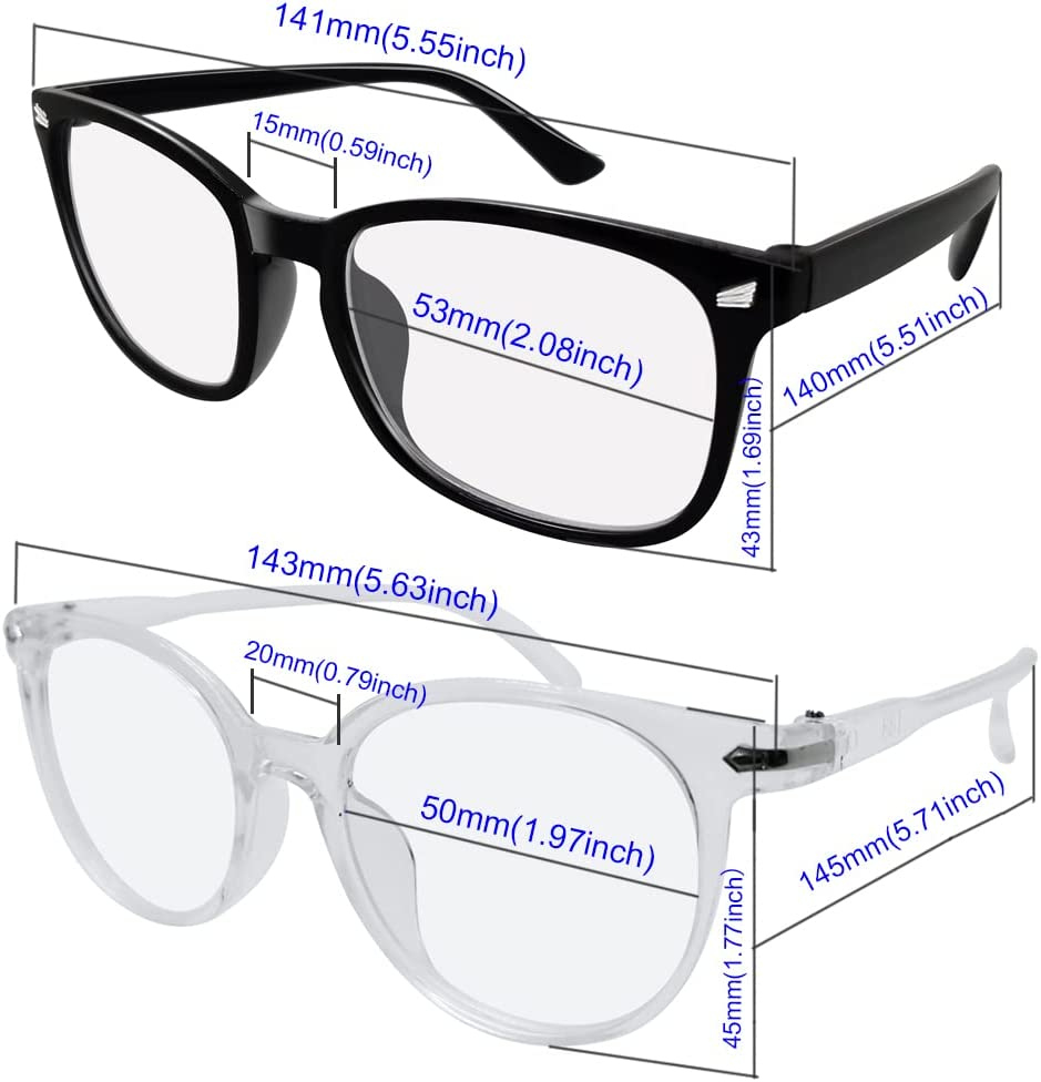 Blue Light Blocking Glasses(2-Pack) for anti Headache and Eyes Strain Super Light Weight Computer Gaming Glasses Fashion Accessories，Unisex for Women Mother Girl and Men Father BOY image number 6