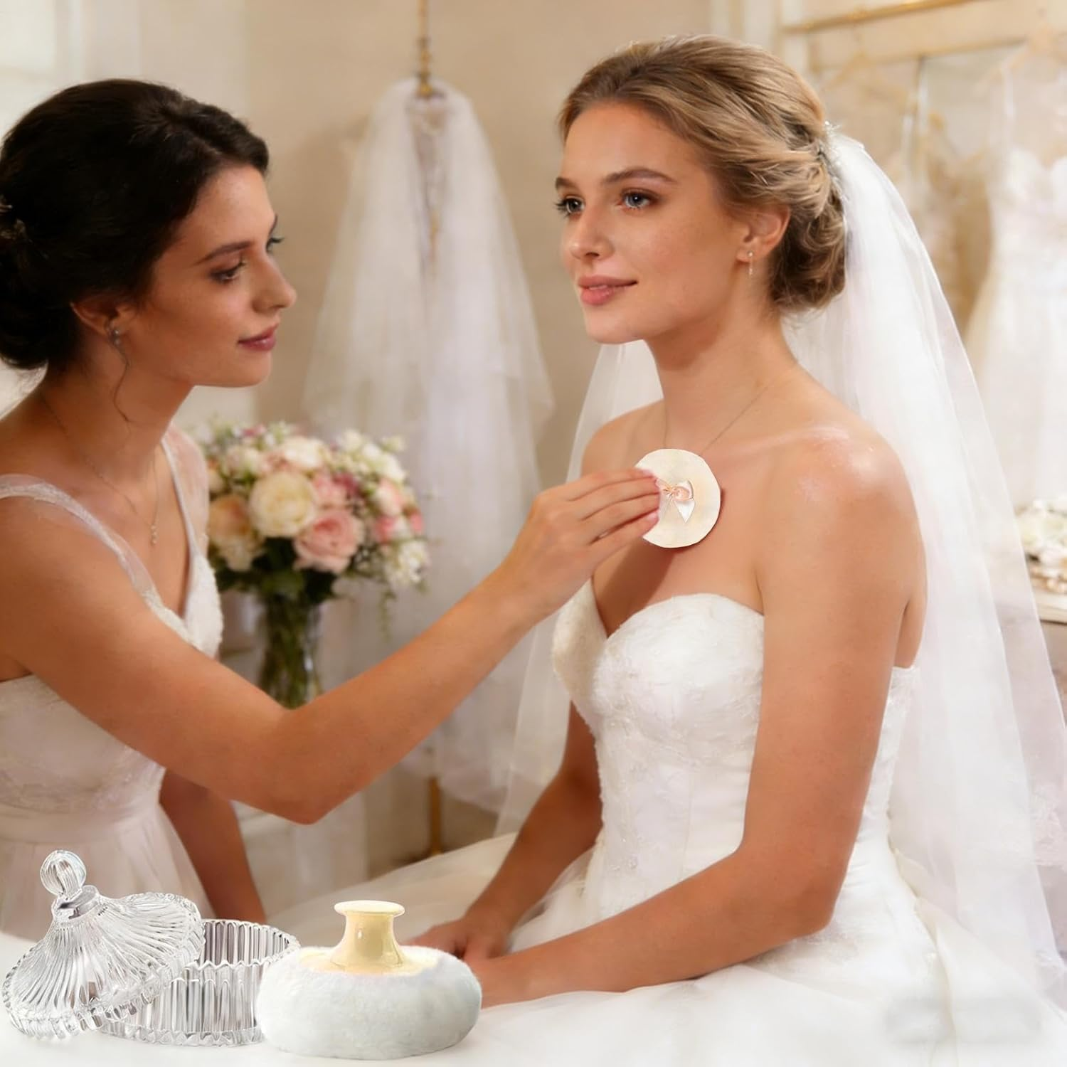 Large Body Powder Puff and Container,Soft Washable Applicator with Case | Dusting Powder Container Puff - for Face Beauty Foundation Setting Wet Dry Makeup Travel Valentine'S Day Stocking Stuffers (Yellow)