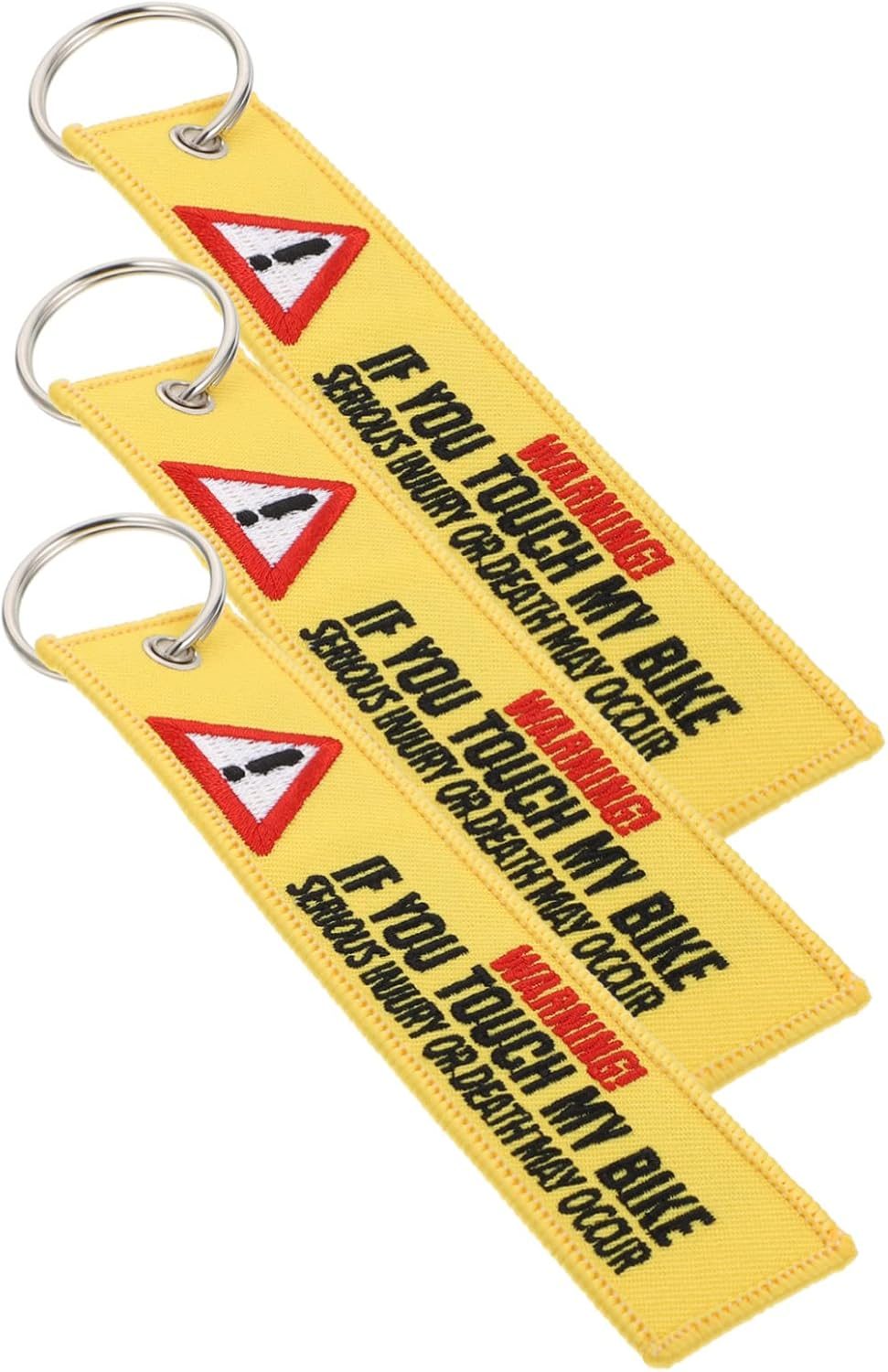 Operitacx 3Pcs Key Chain Detachable Key Tags Hazard Warning Bike Signs Personal Motorcycle Keychain Retractable Sports Bike Keychain Car Exercie Bikes Key Ring Pendant Name Charm Polyester image number 6