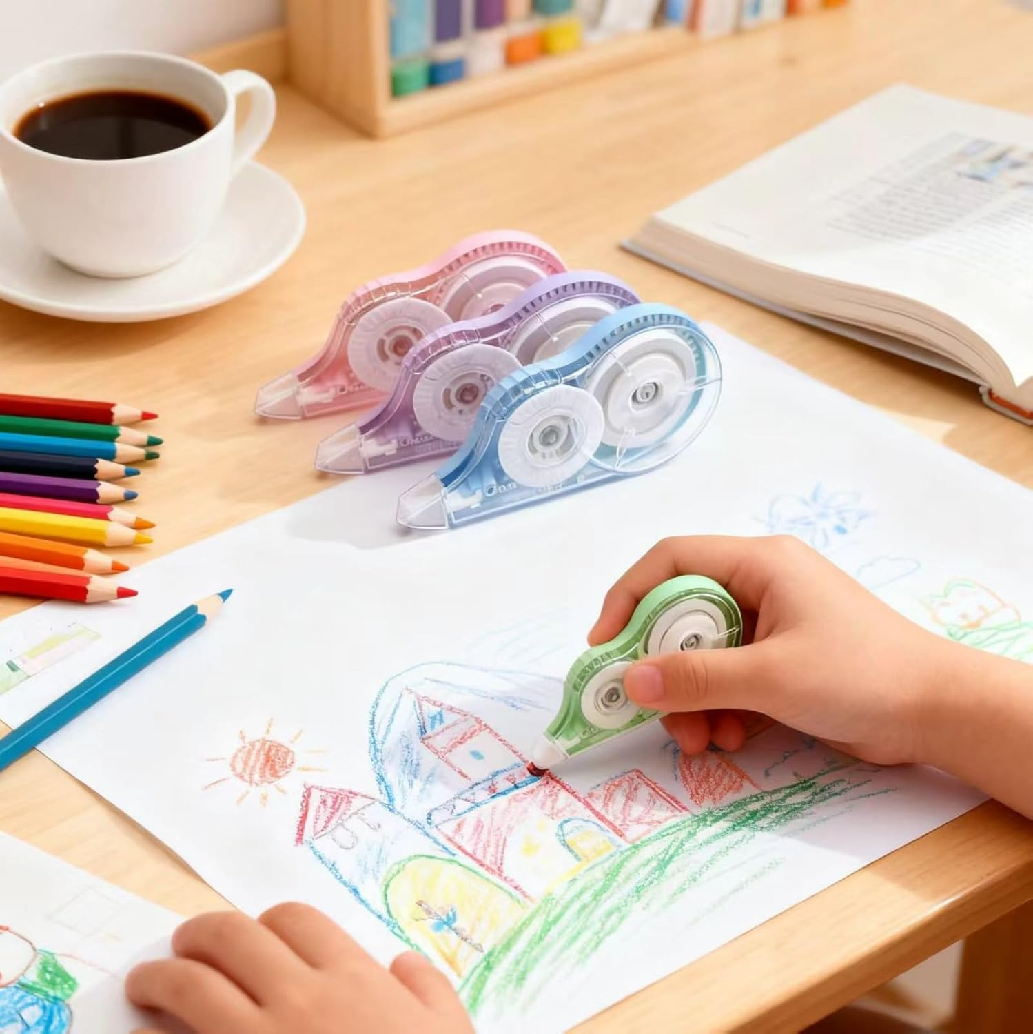 6 Pack Mini Correction Tape, Differentcolor Cute Transparent White Out Tape for School Office Supplies, Instant Dry Correction Tape for Students, Girls Stationery (6 Colors) image number 6