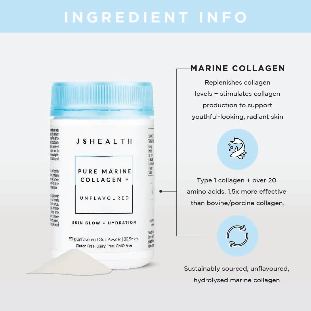 Pure Marine Collagen Powder| Unflavoured Collagen Powder | Marine Collagen | Hydrolysed Collagen for Drinks | (90 G Tub) image number 4