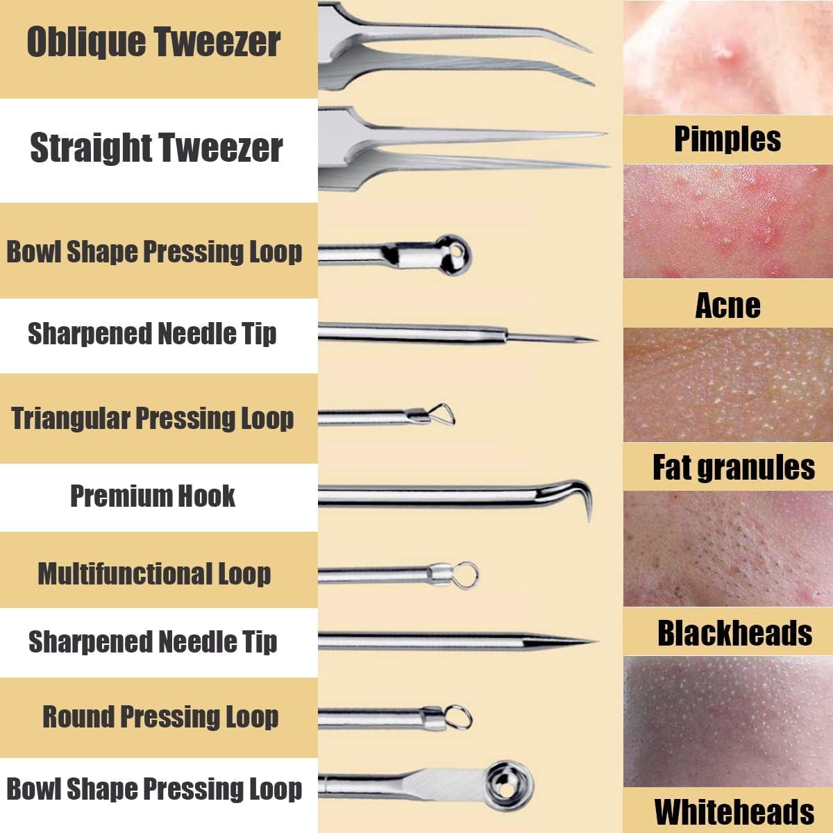 Compact LED Magnifying Travel Makeup Mirror 1X/3X Travel Mirror Makeup Mirror Vanity Mirror Make up Mirror with Lights Precision Tweezers Pimple Popper Blackhead Remover Tool Blackhead Remover image number 4