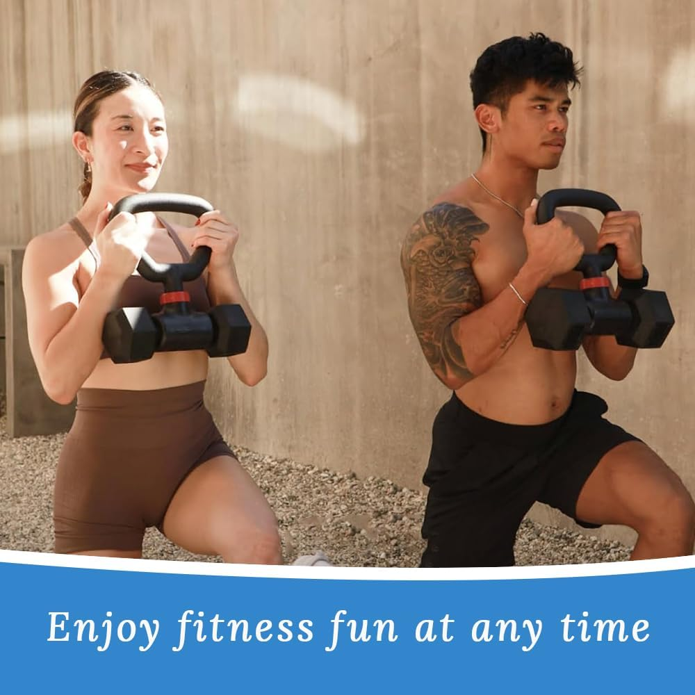 Dumbbell Converter, Dumbbell to Barbell Set and Kettlebell for Home Gym, Adjustable Weightlifting for Home Gym Weightlifting and Powerlifting Strength Training Exercises