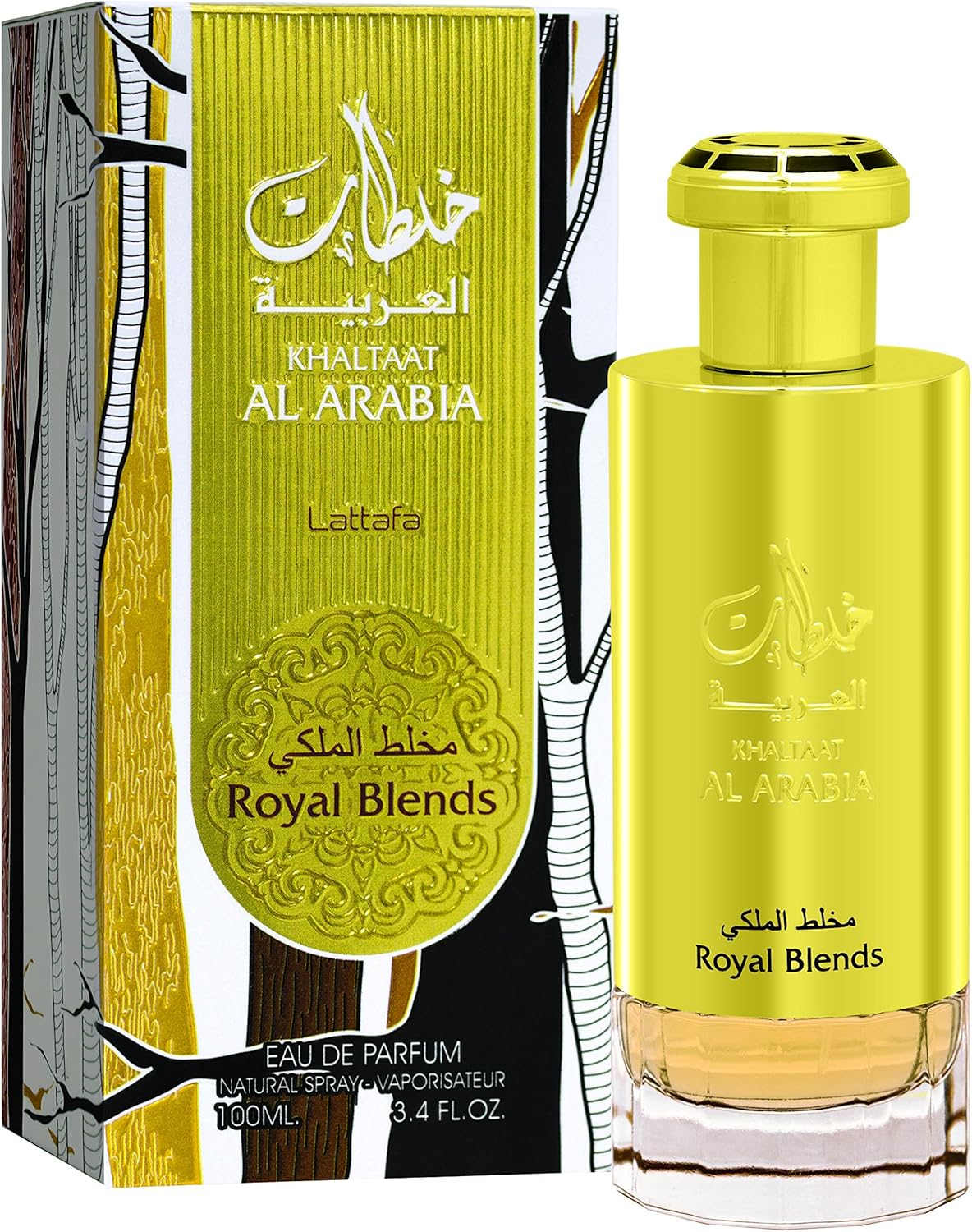 Khaltaat Al Arabia Royal Blends Gold by Lattafa for Unisex - 3.4 Oz EDP Spray