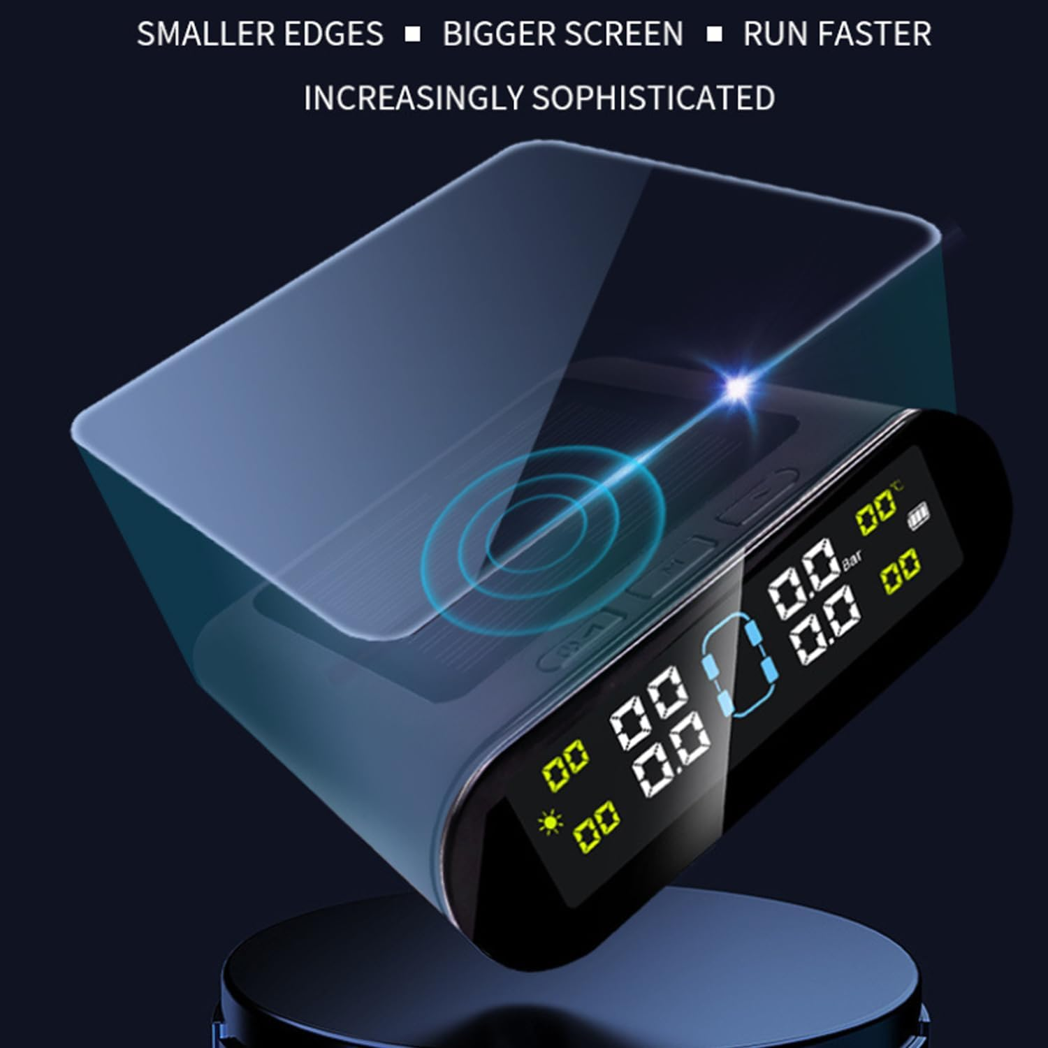 Yotsuba Tyre Pressure Monitoring System, 4 Newly Upgraded External Sensors + Solar Wireless Car TPMS, LCD Display Auto Alarm Real-Time Detection, Enhanced Accuracy, Extended Battery Life image number 3