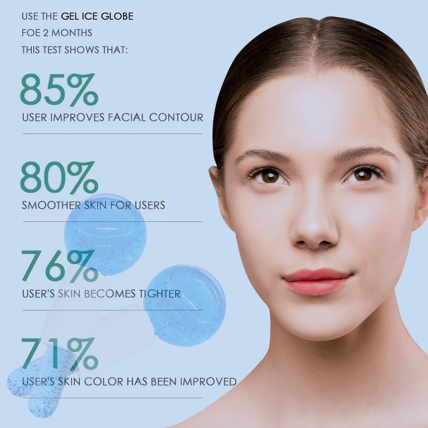 Ice Globes for Facials, 2PCS Cooling Ice Balls for Face, Ice Roller for Facial Massager, Freezer Safe and Highly Effective Ice Globes Tool for Face and Eyes, Daily Beauty, Reduce Puffiness (Blue) - White image number 5