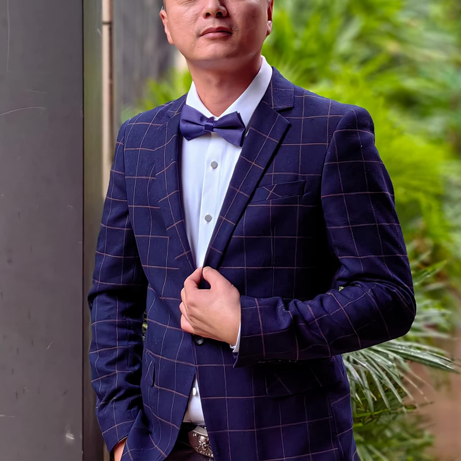 SYAYA Men'S Formal Fashion Pre Bow Tie Polyester Sparkling Bow Tie MLJ14 (Pink) image number 1